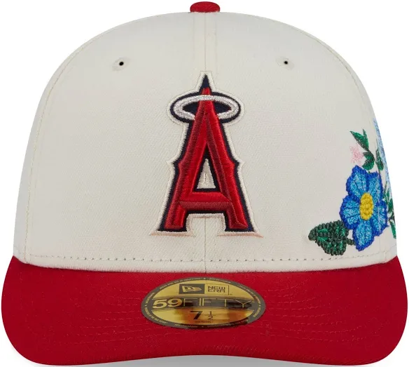 Anaheim Angels Creme Floral Chain Stitch Green UV - Image 2