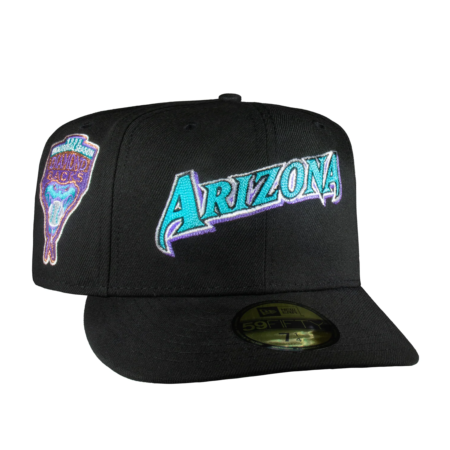 Arizona Diamond Backs All Black Chain Stitch Logo Script