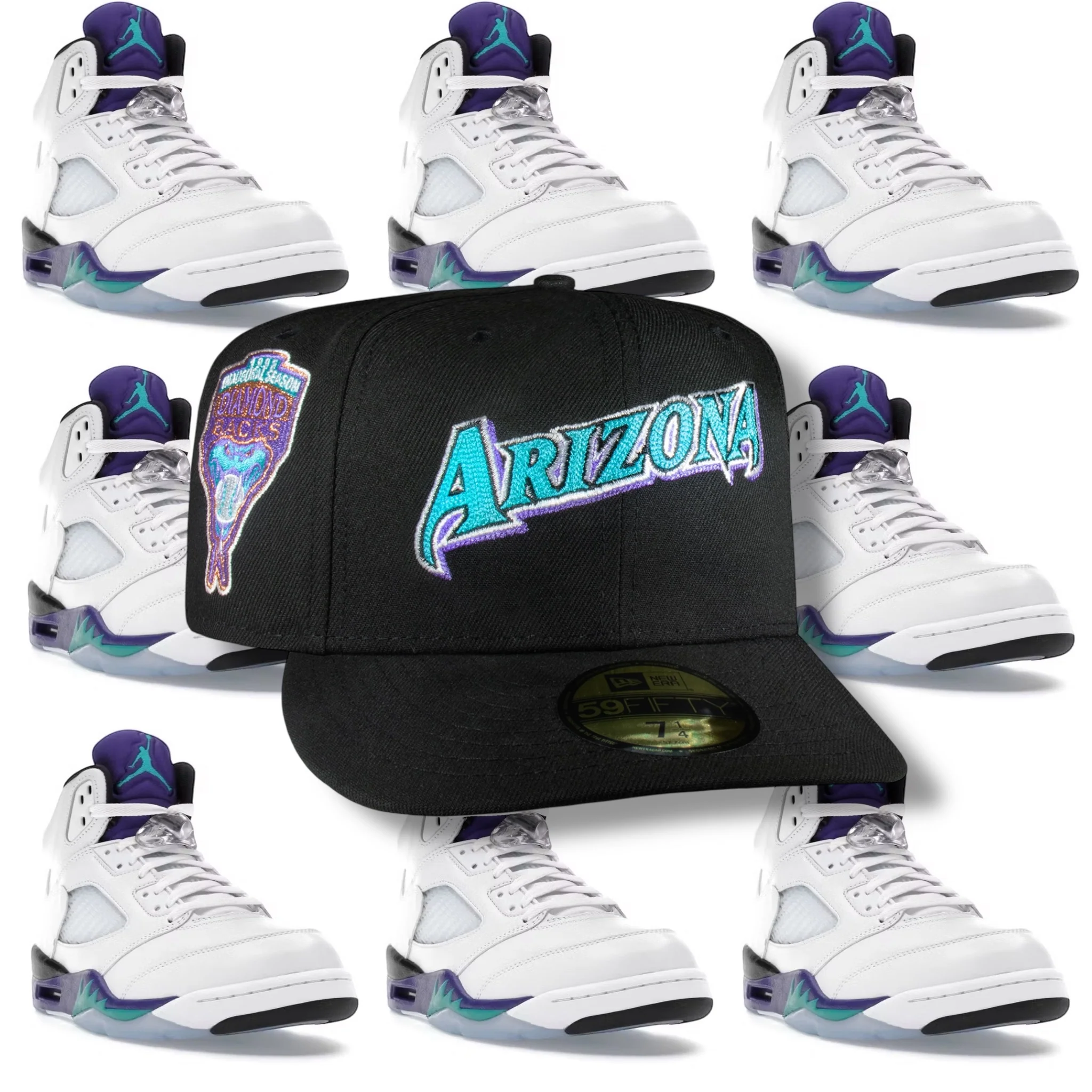 Arizona Diamond Backs All Black Chain Stitch Logo Script - Image 4