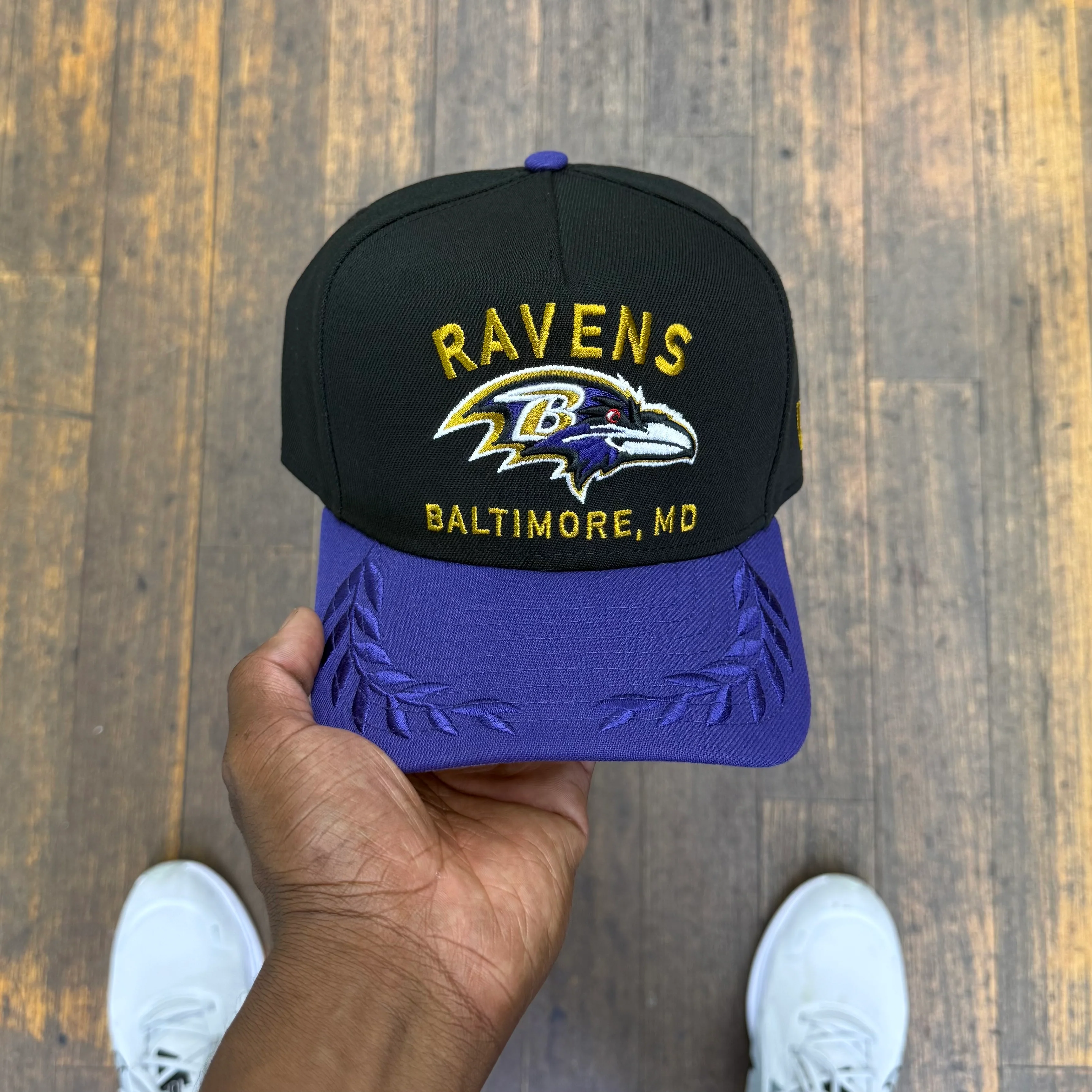 Baltimore Ravens Black NFL25 DRAFT 950 AFrame Snap Back - Image 2