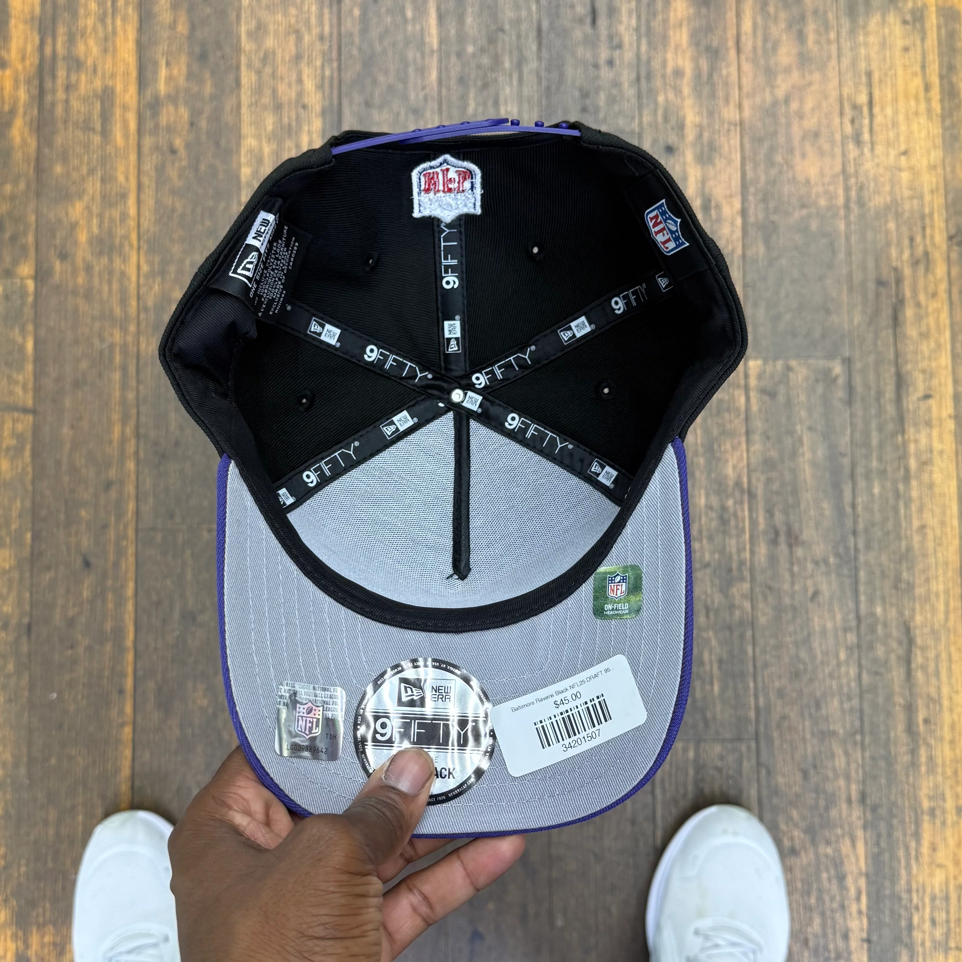 Baltimore Ravens Black NFL25 DRAFT 950 AFrame Snap Back - Image 8