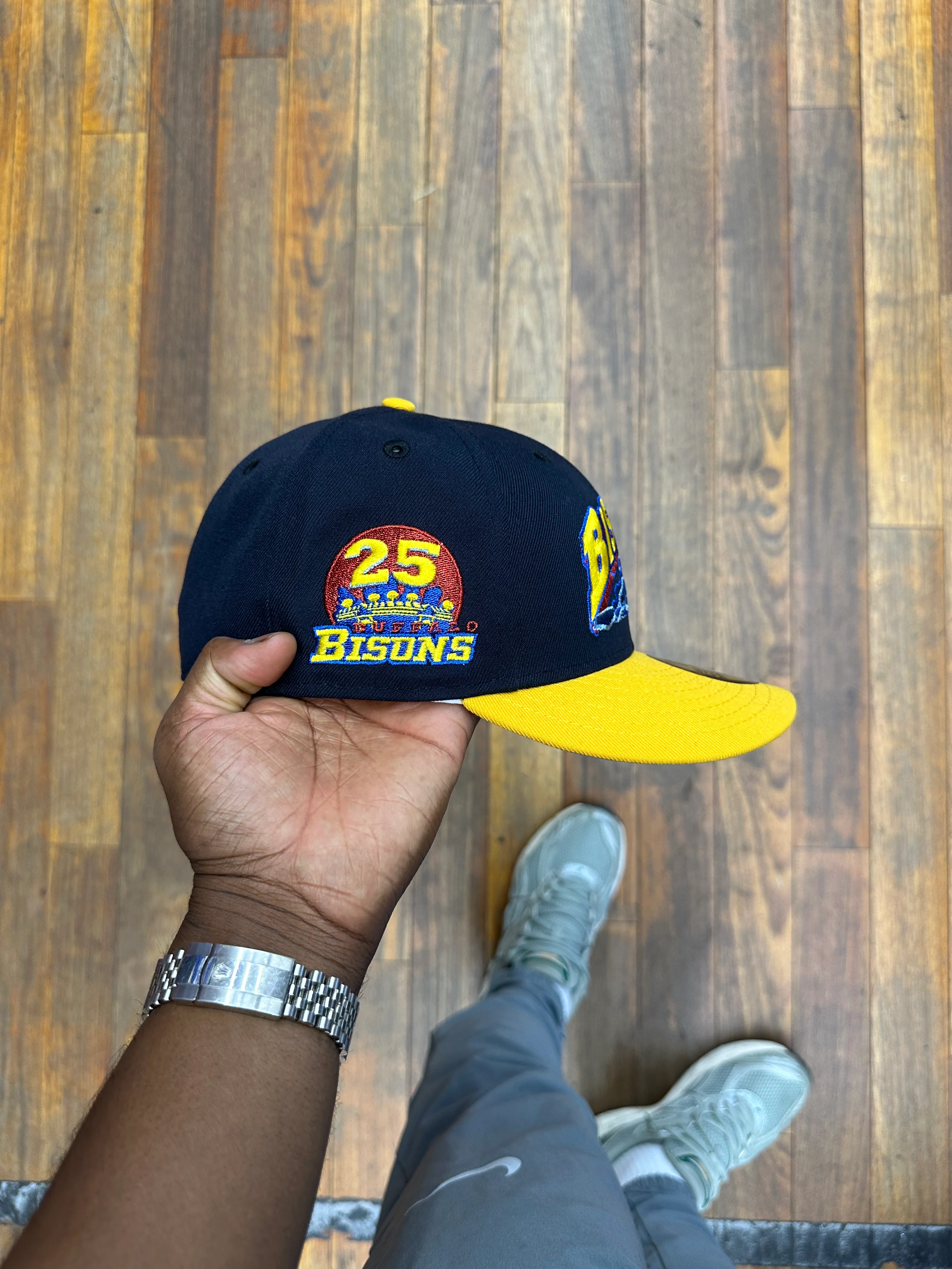 Buffalo Bisons Navy Blue and Yellow 25Th - Image 3