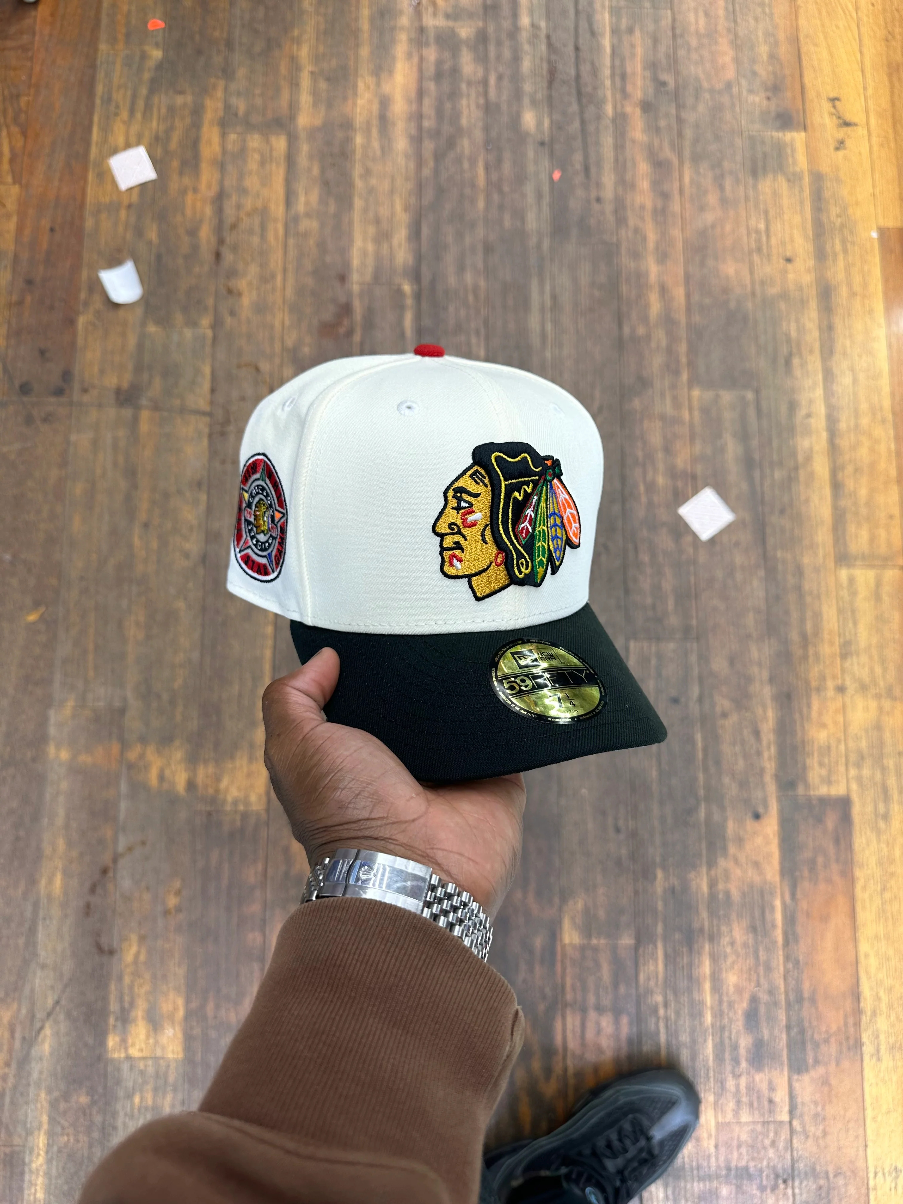 Chicago Black Hawks Creme and Black 91 ASG Black Inside - Image 2