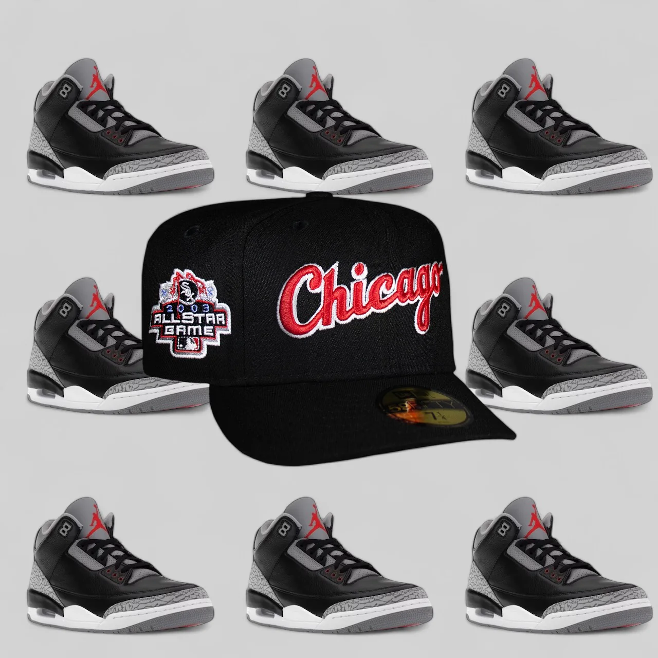 Chicago White Sox All Black Script  Logo 2003 ASG - Image 2