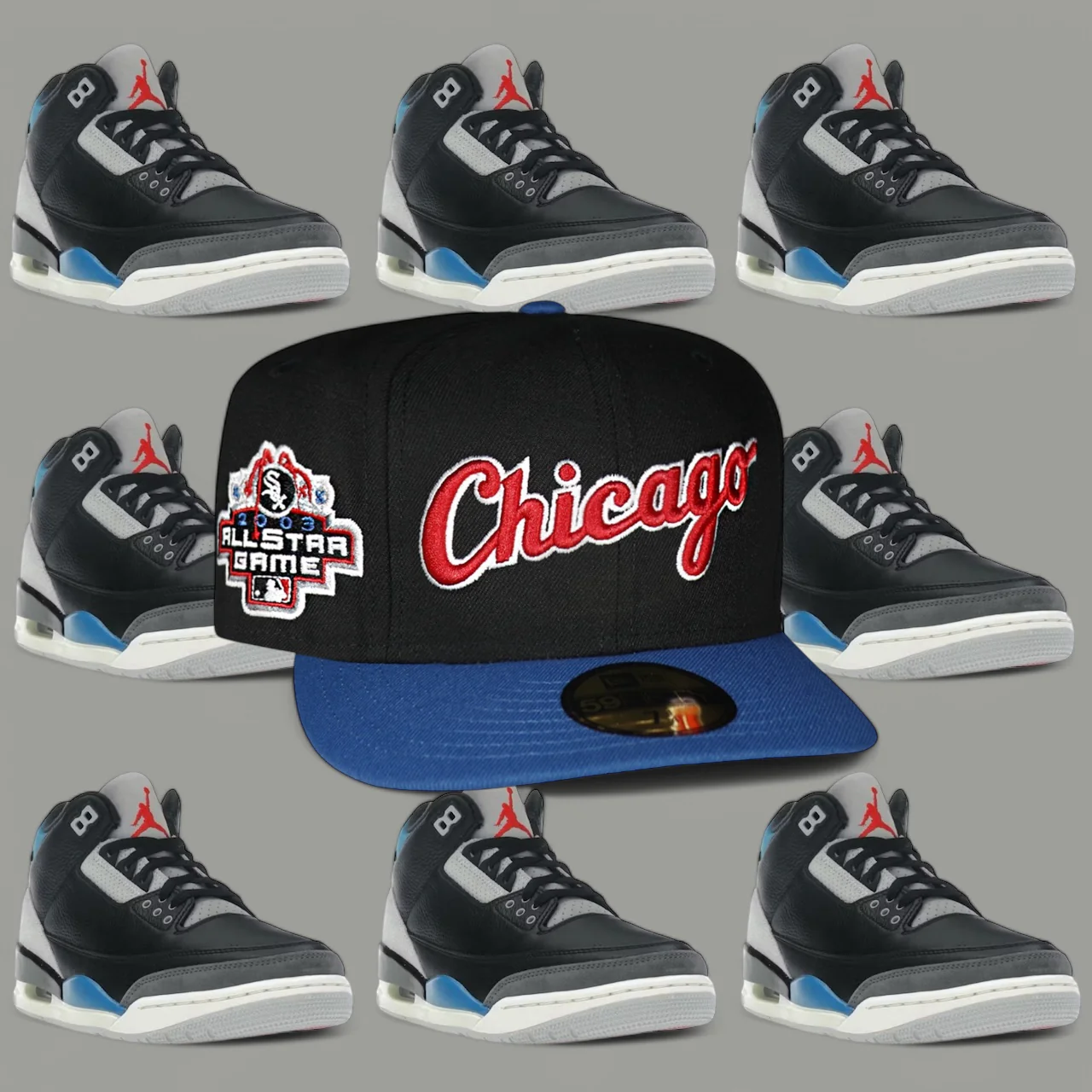 Chicago White Sox Black and Seashore Blue Script Logo 2003 All Star Game - Image 2