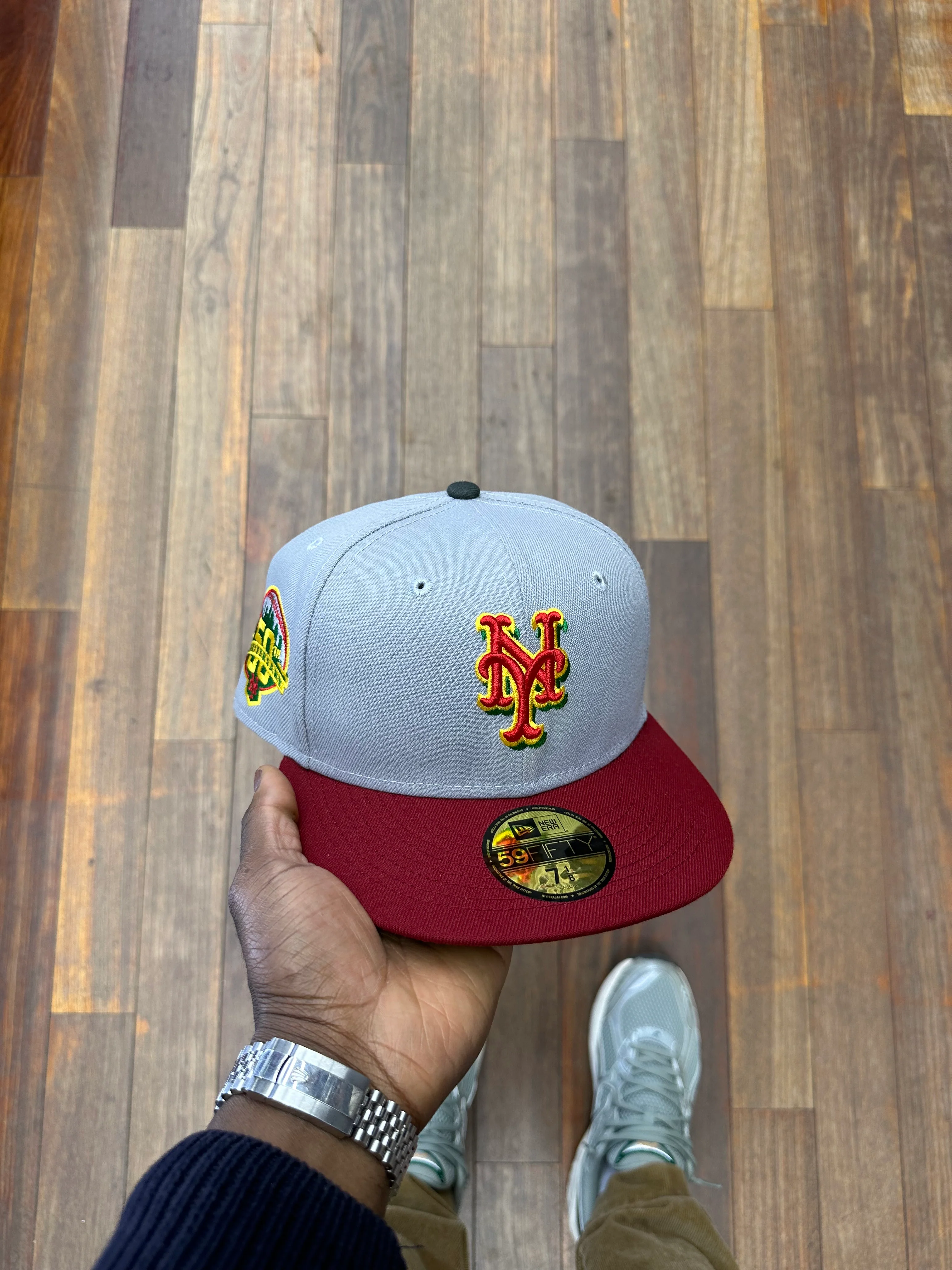 New York Mets Grey & Cardinal Burgundy 50 Year Anniversary - Image 3