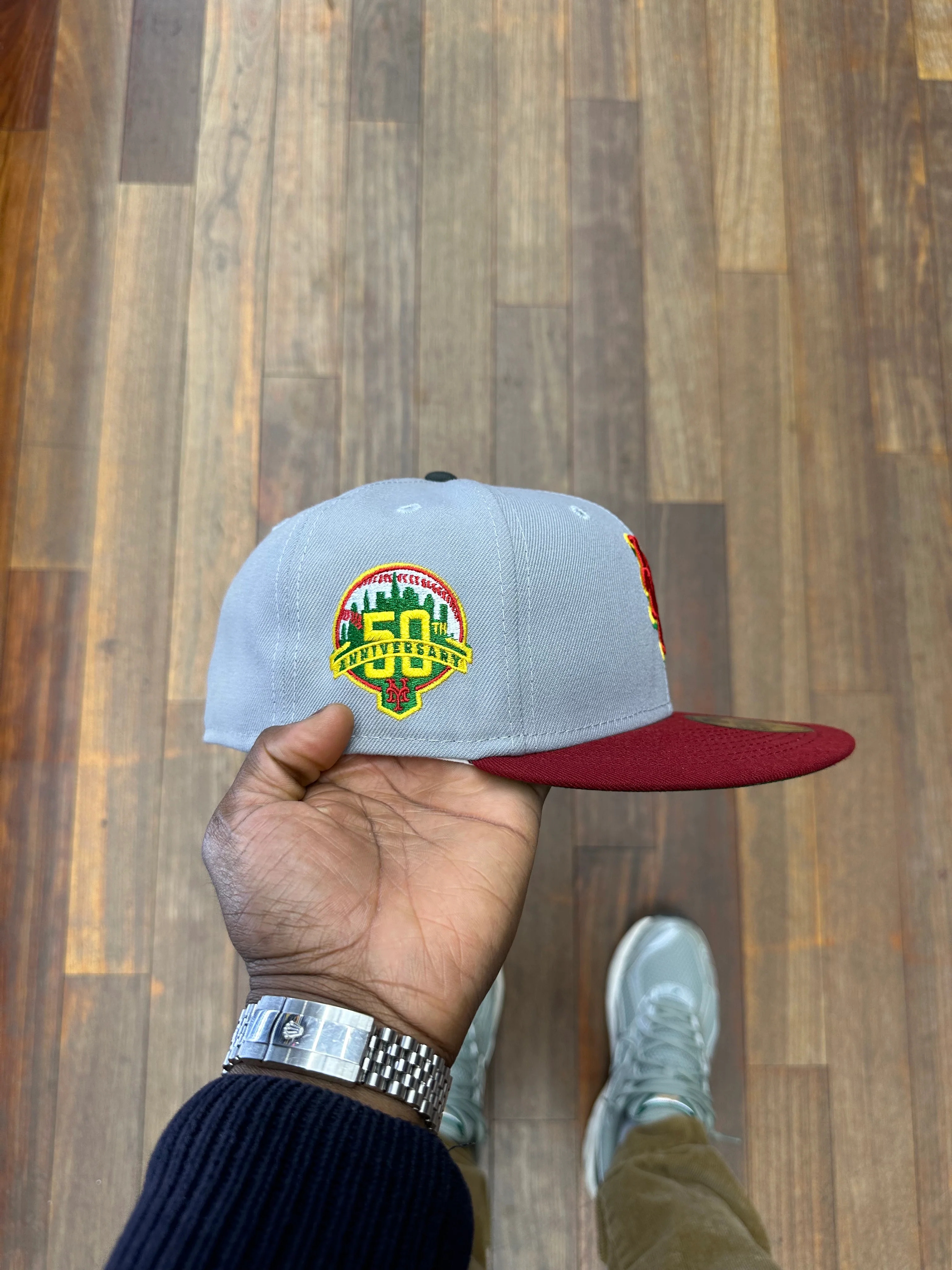 New York Mets Grey & Cardinal Burgundy 50 Year Anniversary - Image 4