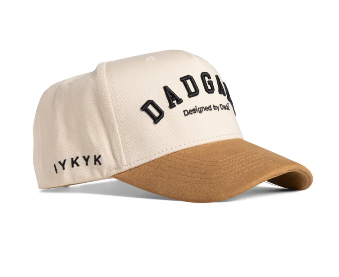 DAD GANG Creme Suede Script Snapback - Image 2