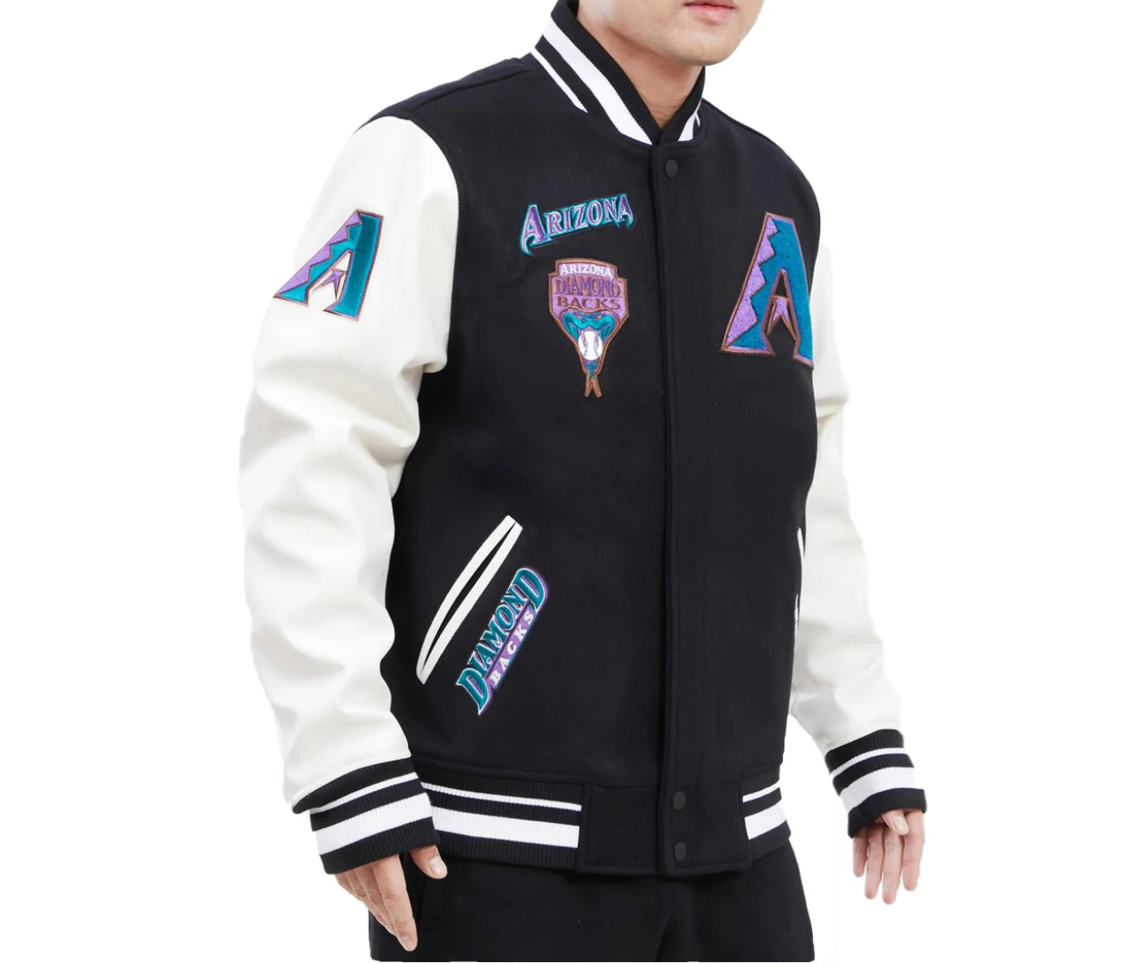 Arizona Diamondbacks Black Varsity Jacket - Image 3