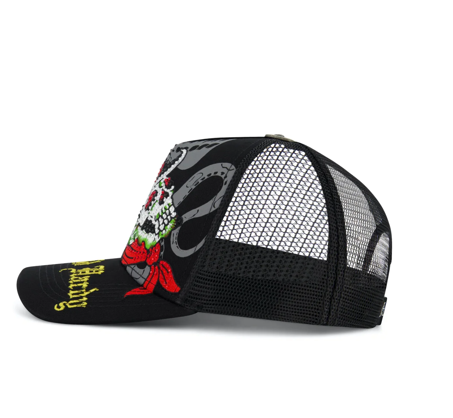 Ed Hardy Black Cowboy Skull Trucker HAT - Image 2