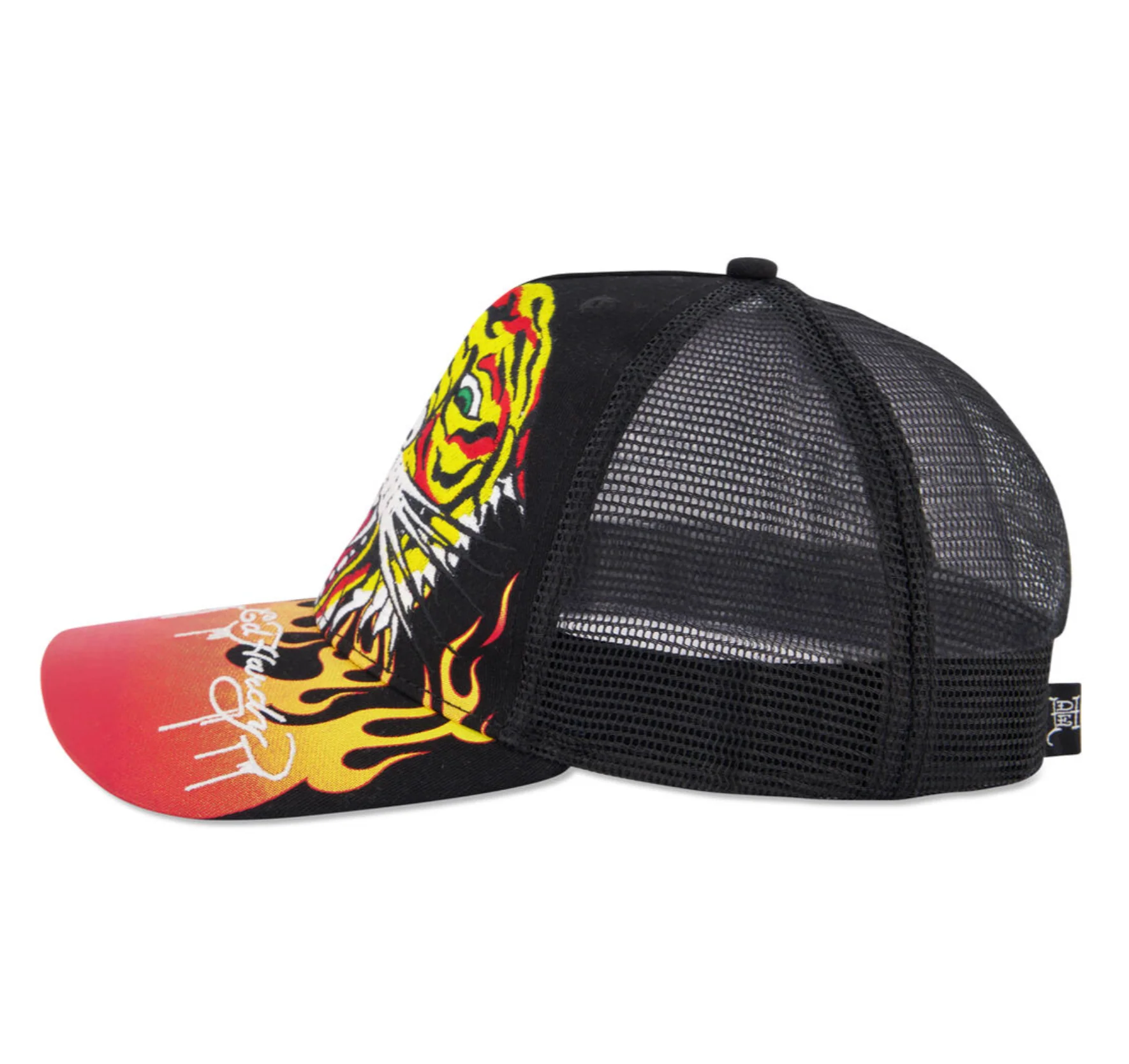 Ed Hardy EMBROIDERED TIGER FLAME Trucker Hat - Image 2