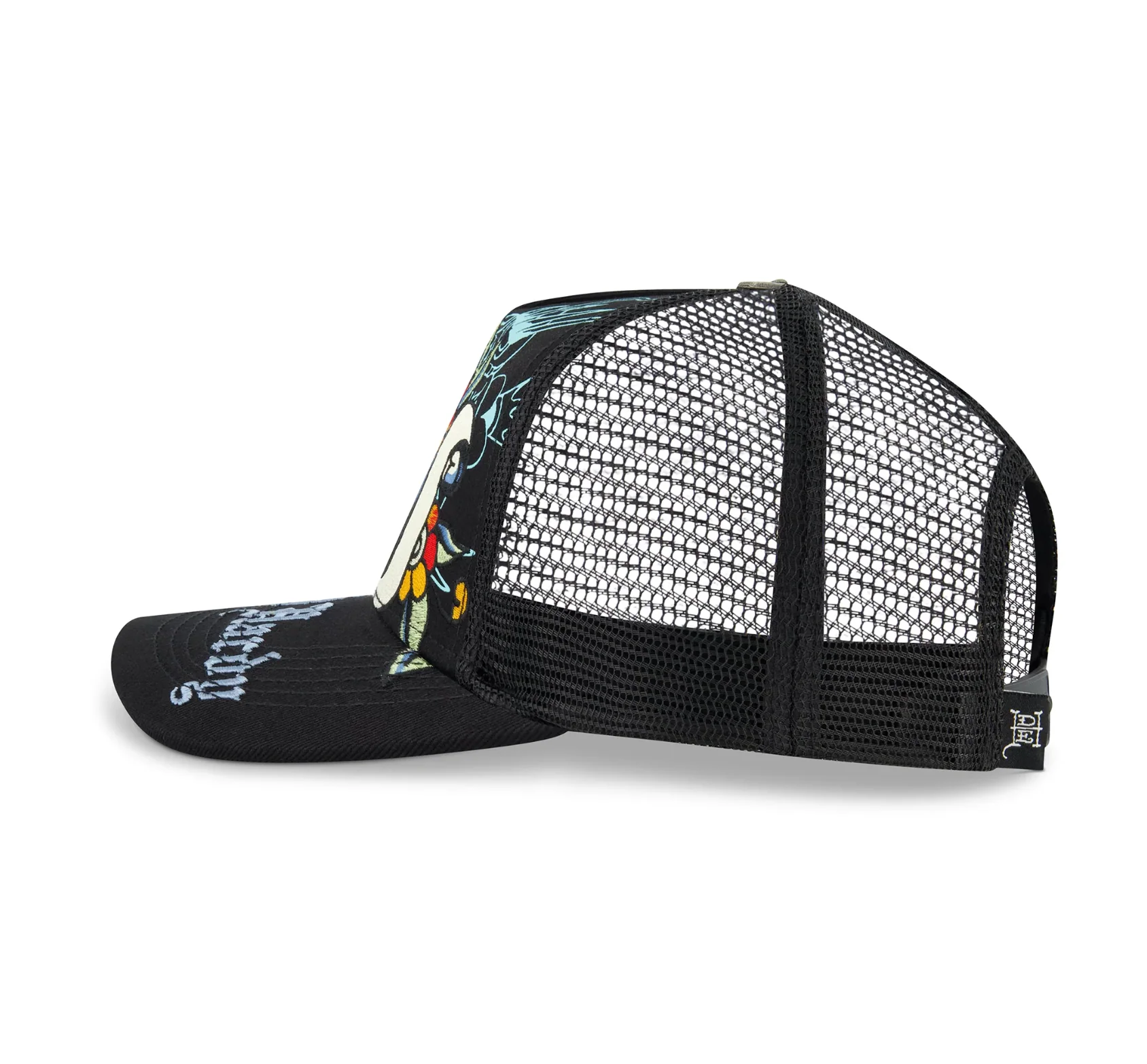 Ed Hardy Black TIGER SKULL TRUCKER HAT - Image 2
