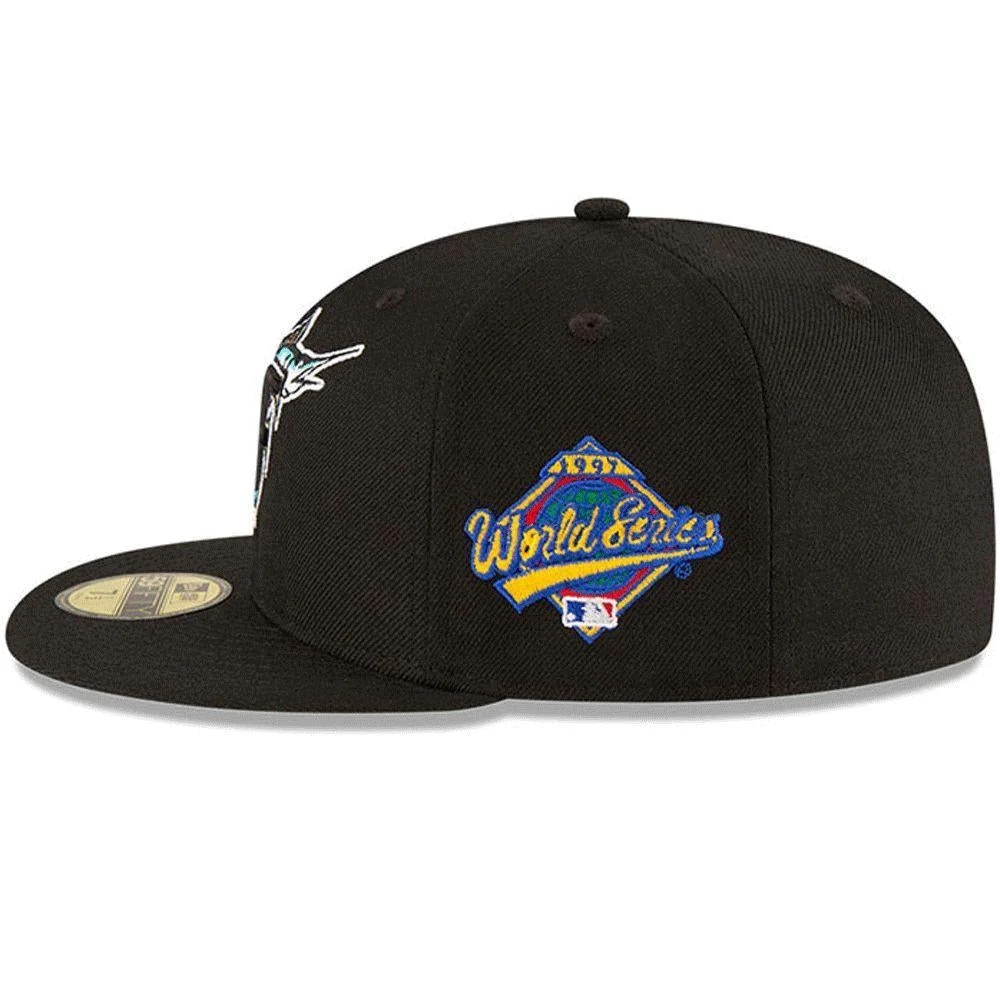 Florida Marlins All Black 1997 World Series Fitted - Image 3