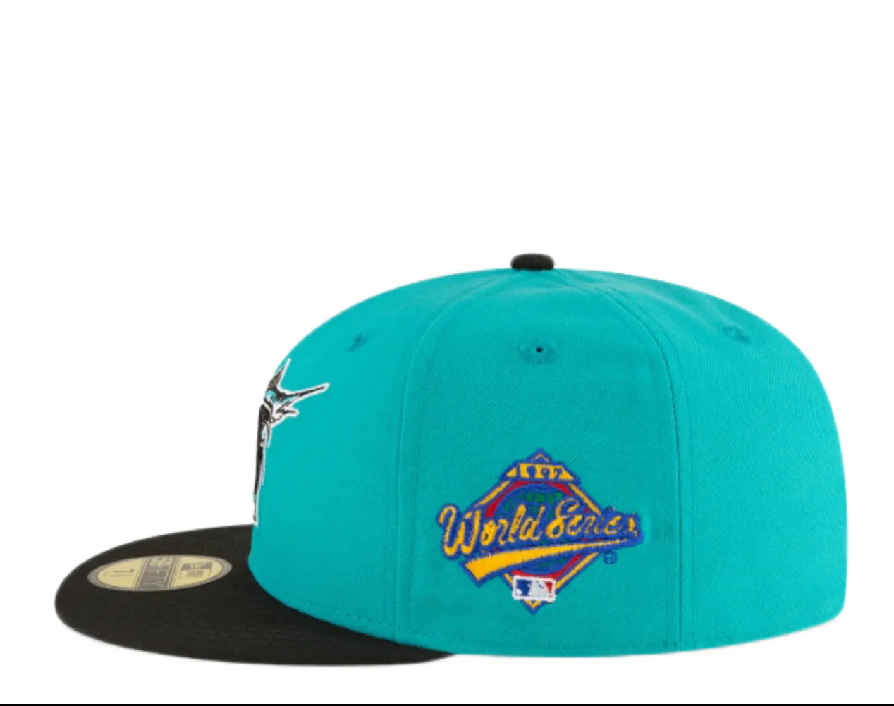 Florida Marlins Teal and Black 1997 World Series Fitted Hat - Image 3