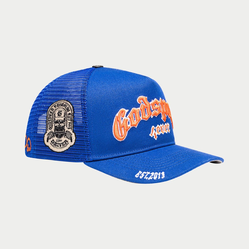 GODSPEED Forever Royal Blue & Orange Trucker Hat - Image 4