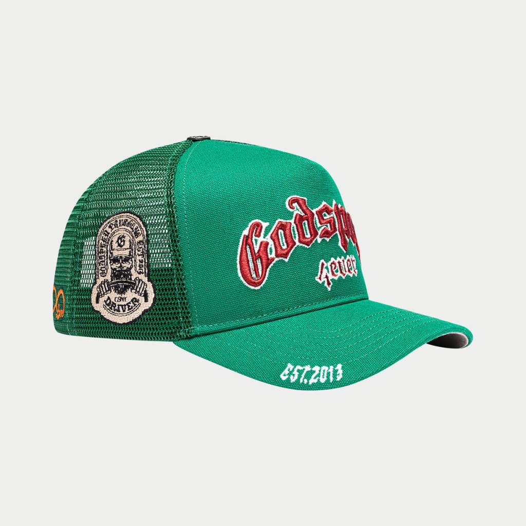 GODSPEED Forever All Green-Red Trucker Hat - Image 4