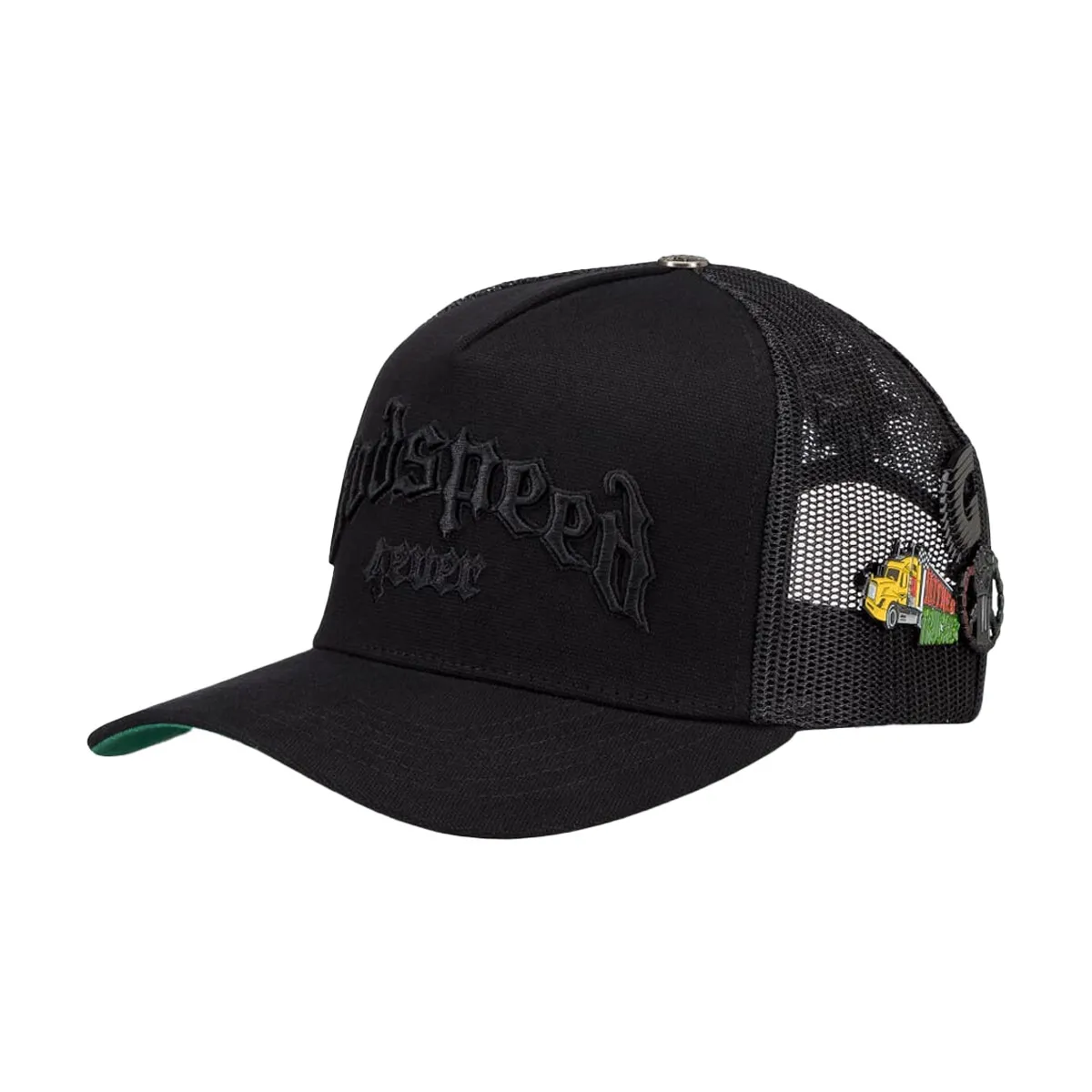 GODSPEED 4EVER BLACK ON BLACK TRUCKER GREEN BOTTOM - Image 3