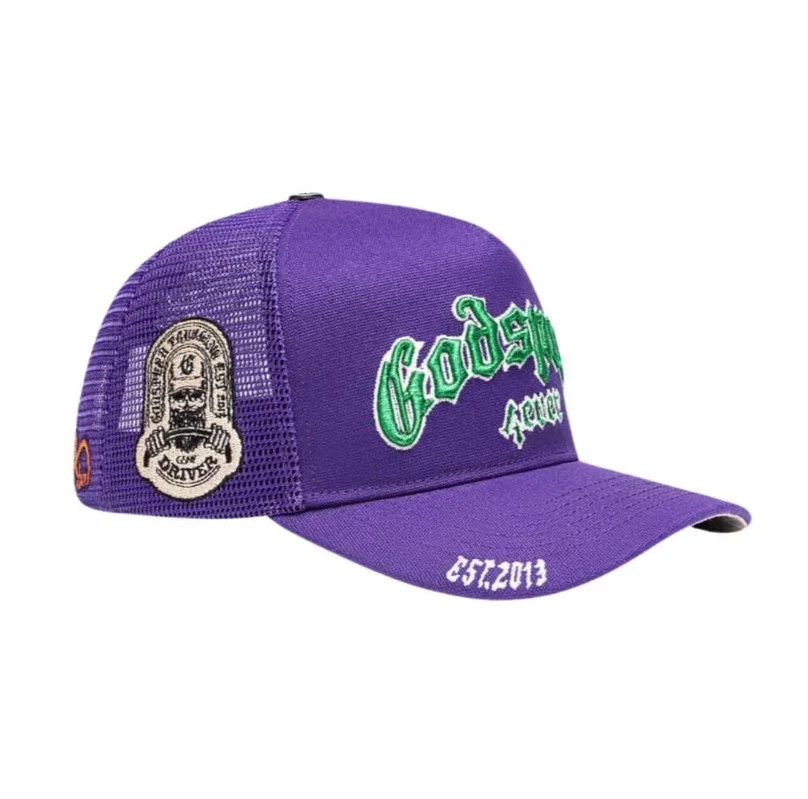 GODSPEED Forever All Purple w/ Green Logo Trucker Hat - Image 4