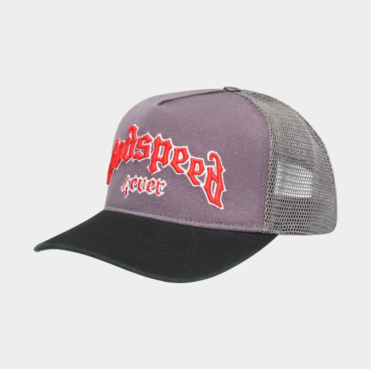 GodSpeed Forever Trucker Hat (Grey/Red) - Image 5