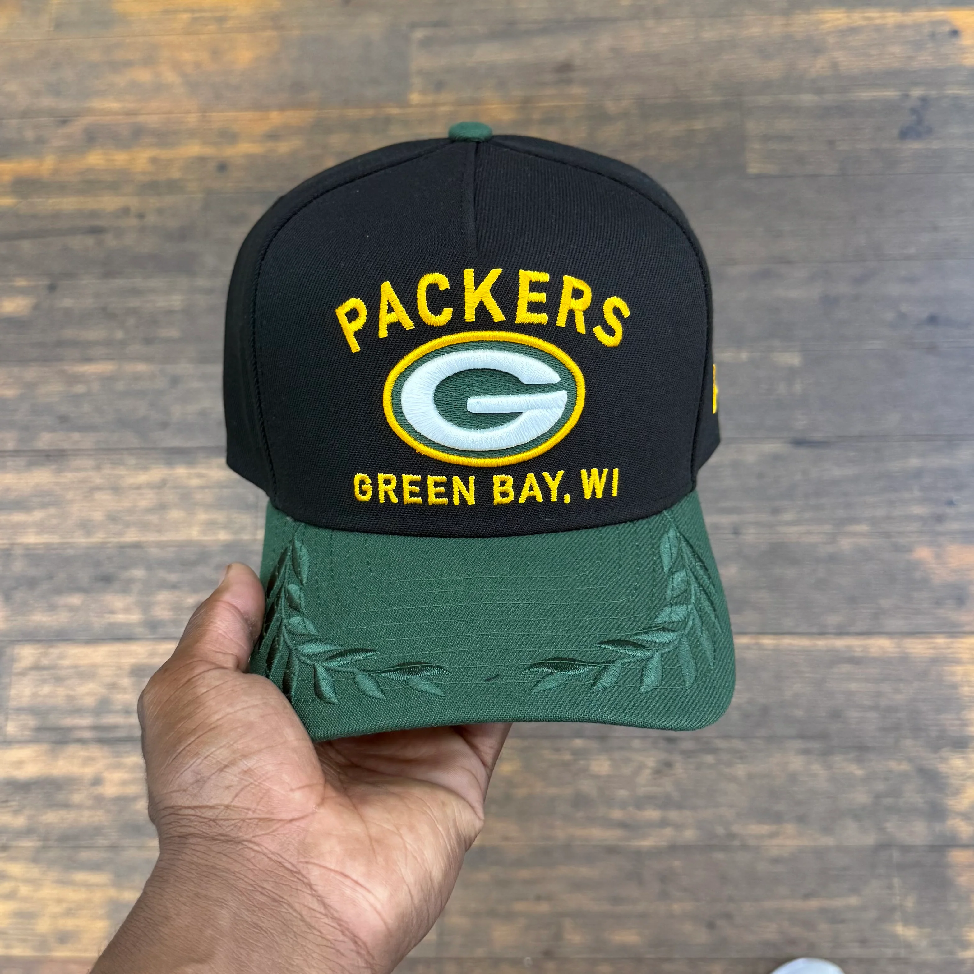 Green Bay Packers Black NFL25 DRAFT 950 AFrame Snap Back - Image 3