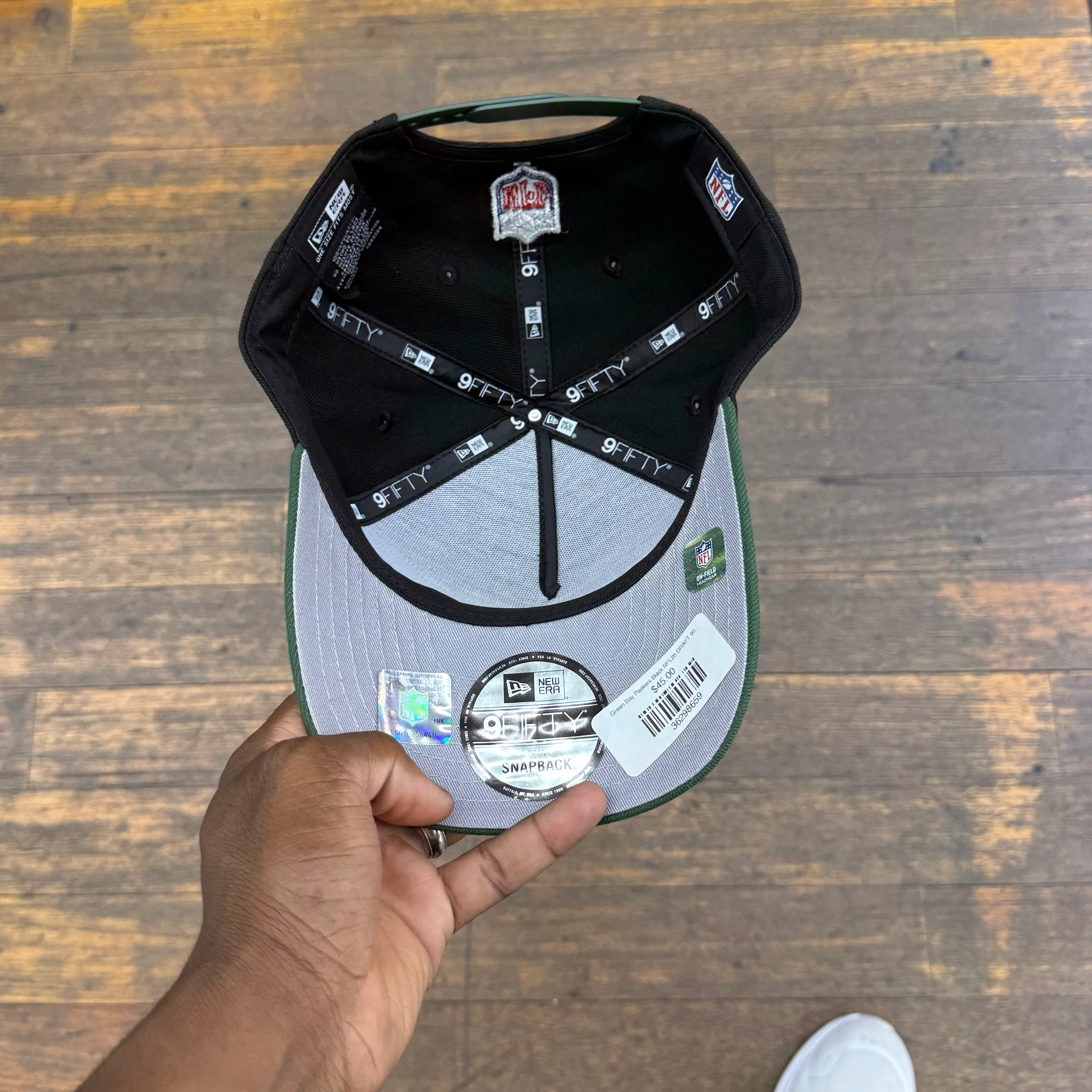 Green Bay Packers Black NFL25 DRAFT 950 AFrame Snap Back - Image 8