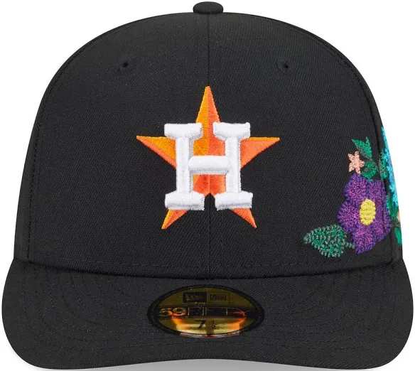 Houston Astros Black Floral Chain Stitch Green UV - Image 2