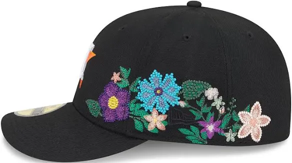 Houston Astros Black Floral Chain Stitch Green UV - Image 4