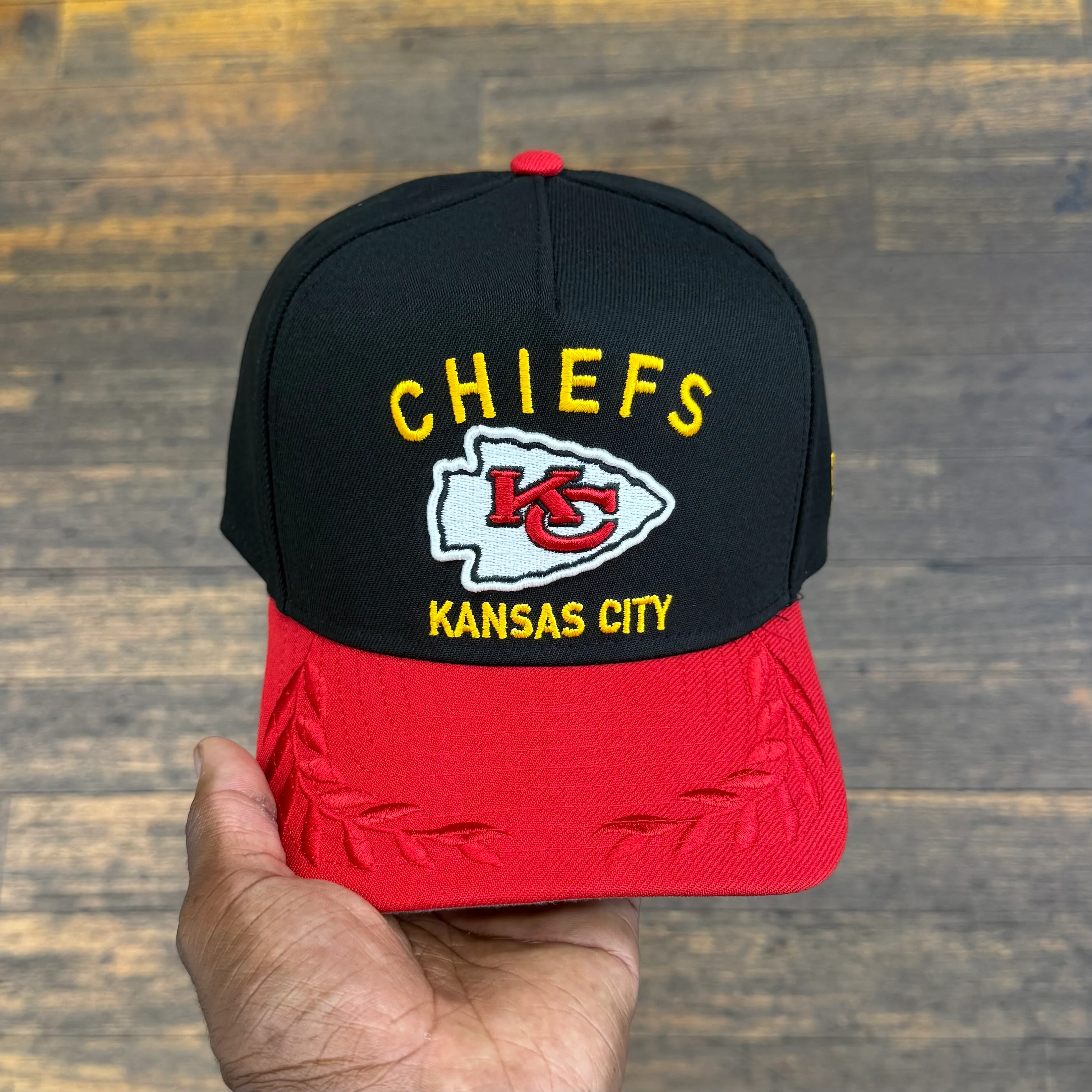 Kansas City Chiefs Black NFL25 DRAFT 950 AFrame Snap Back - Image 2