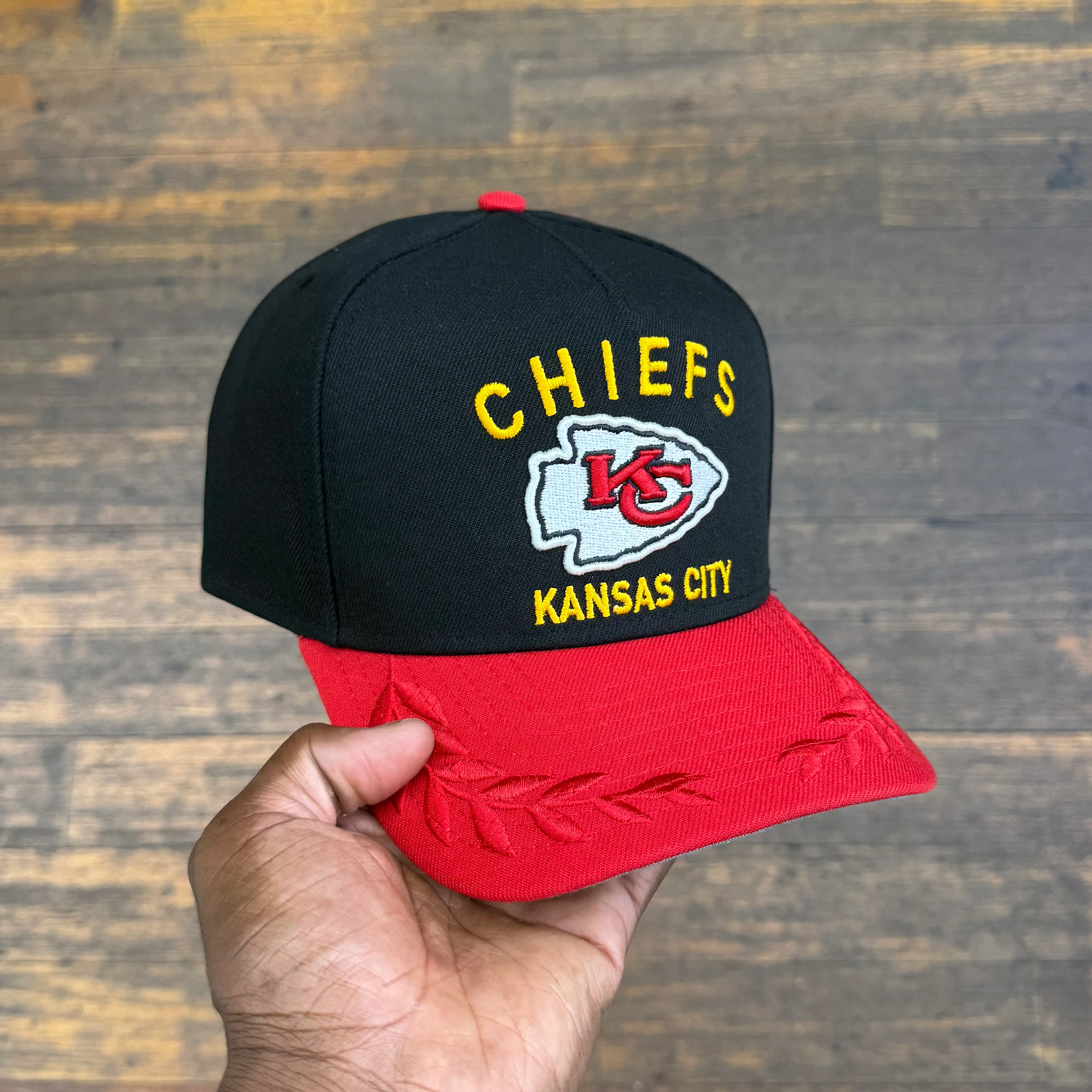 Kansas City Chiefs Black NFL25 DRAFT 950 AFrame Snap Back - Image 4