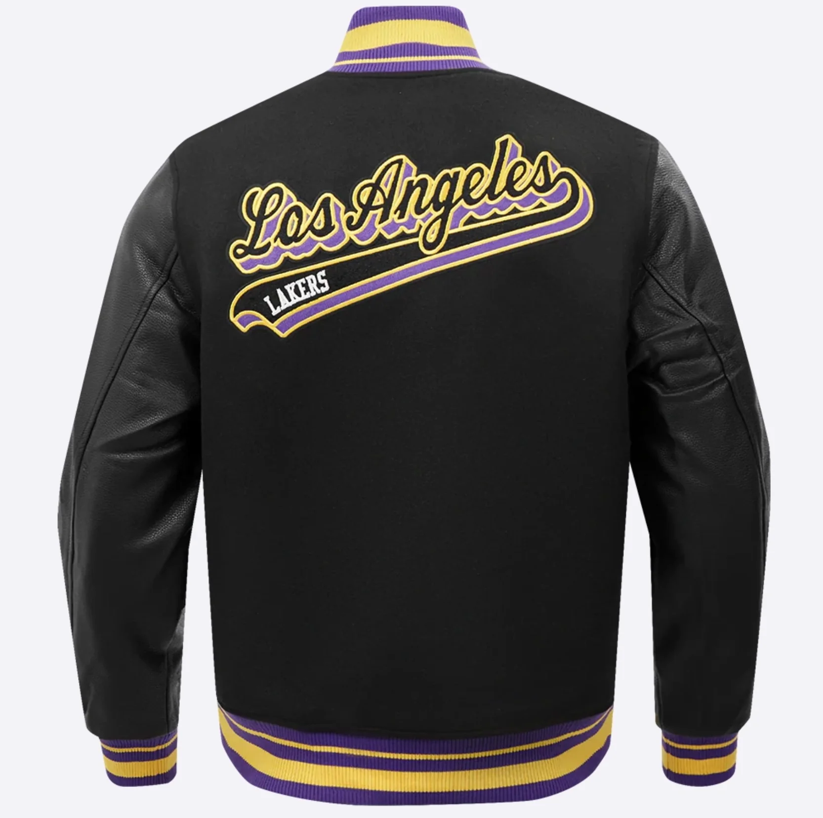 Los Angeles Lakers Black Script Varsity Jacket - Image 3