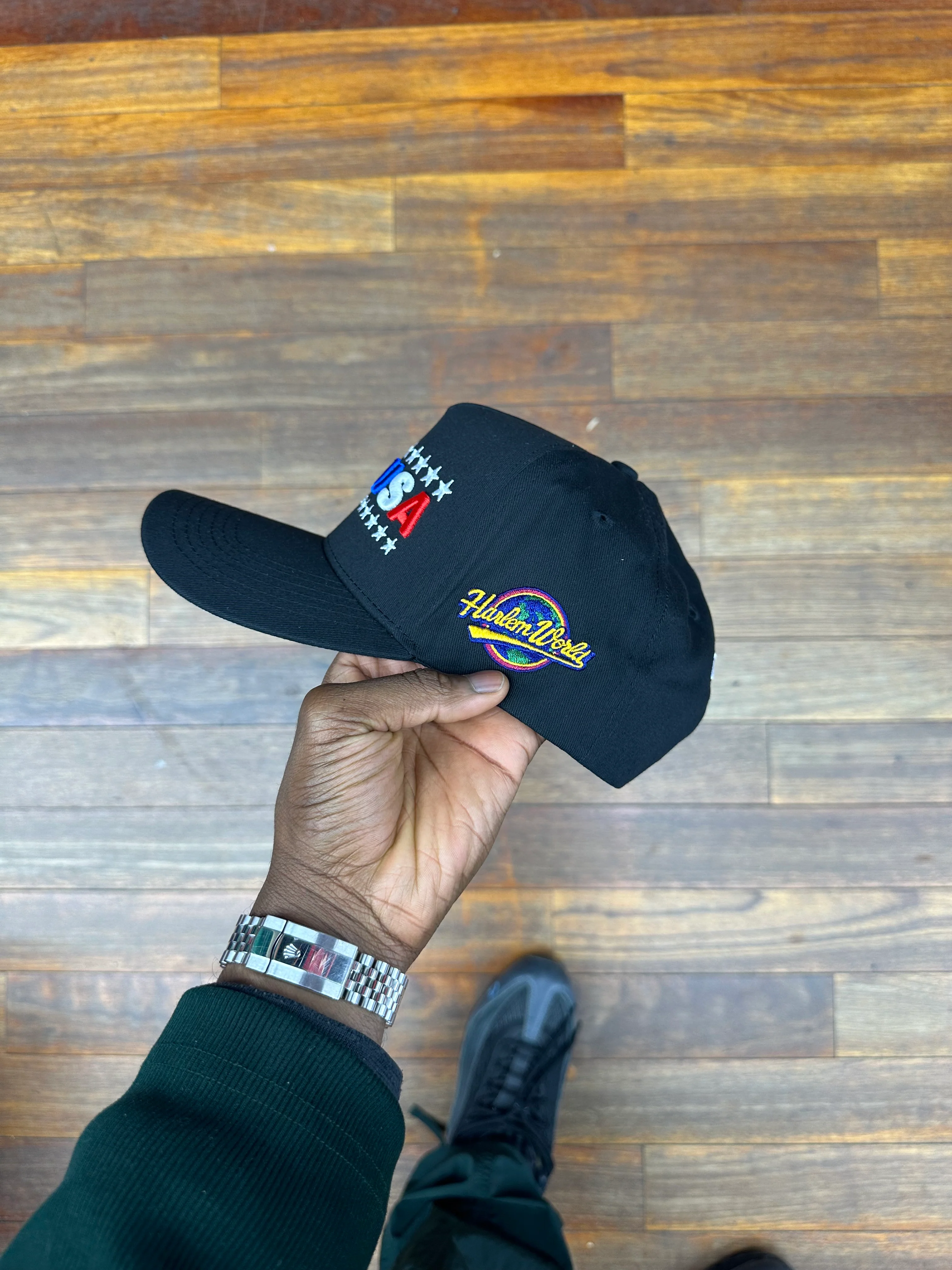 CAP USA All Black Snapback - Image 6
