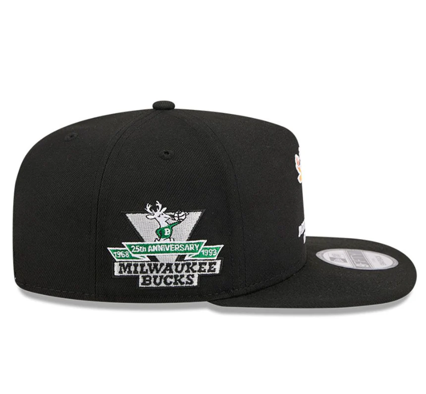 Milwaukee Bucks Black HWC AFrame 25Th Anniversary Snap Back - Image 2