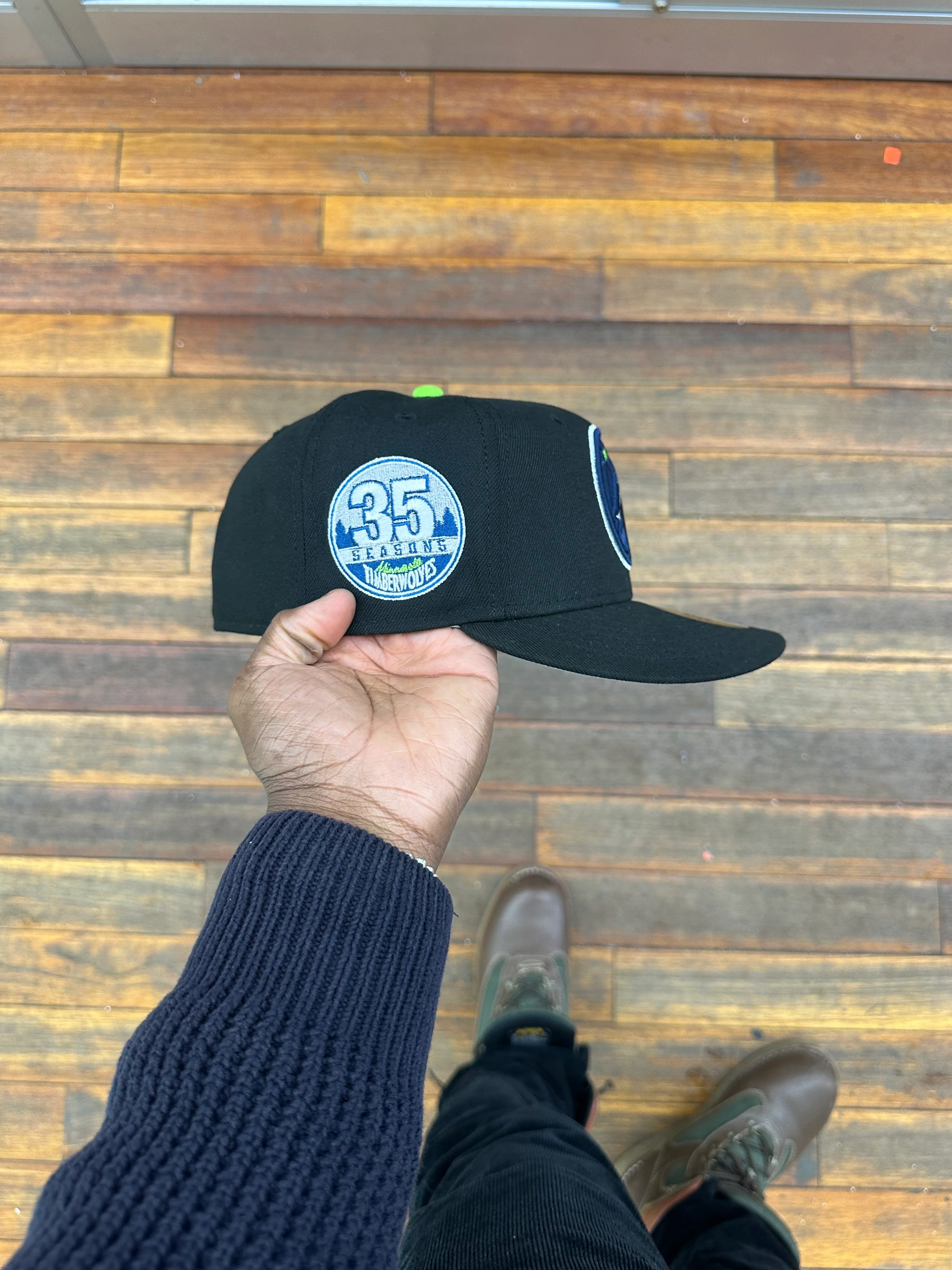 Minnesota Timberwolves All Black Fitted 35Th - Image 5