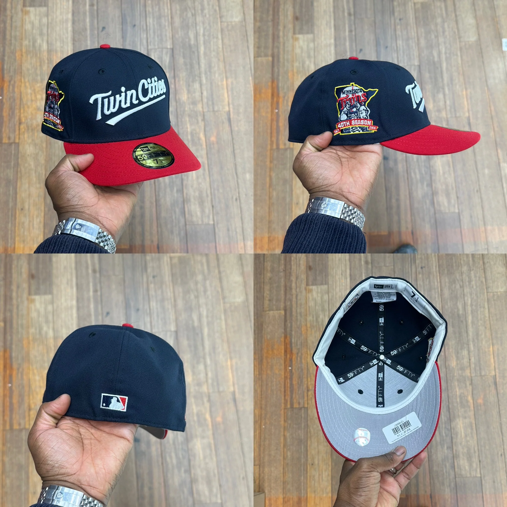 Minnesota Twins Navy Script Twin Cities and Red 40Th - Image 2