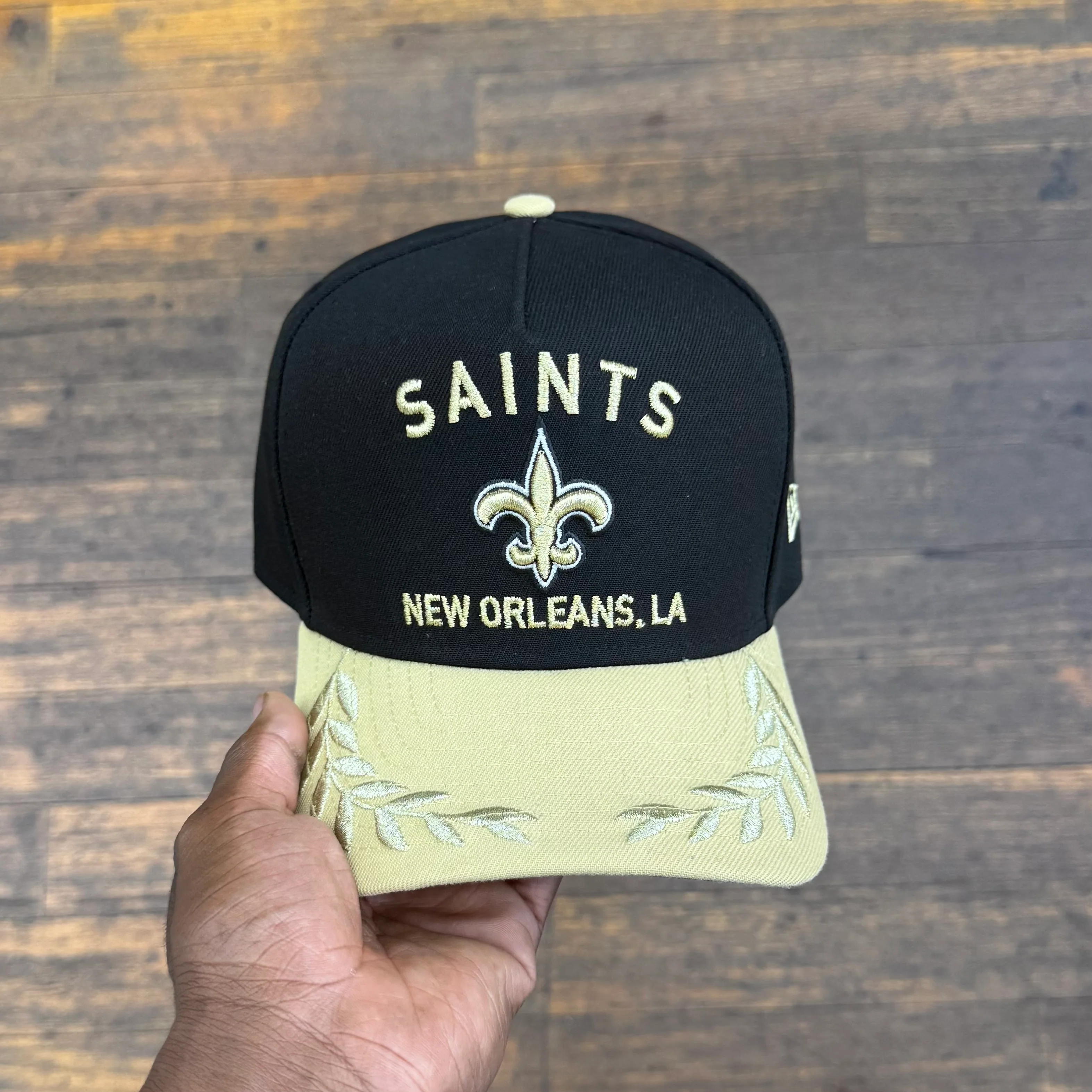 New Orleans Saints Black NFL25 DRAFT 950 AFrame Snap Back - Image 2