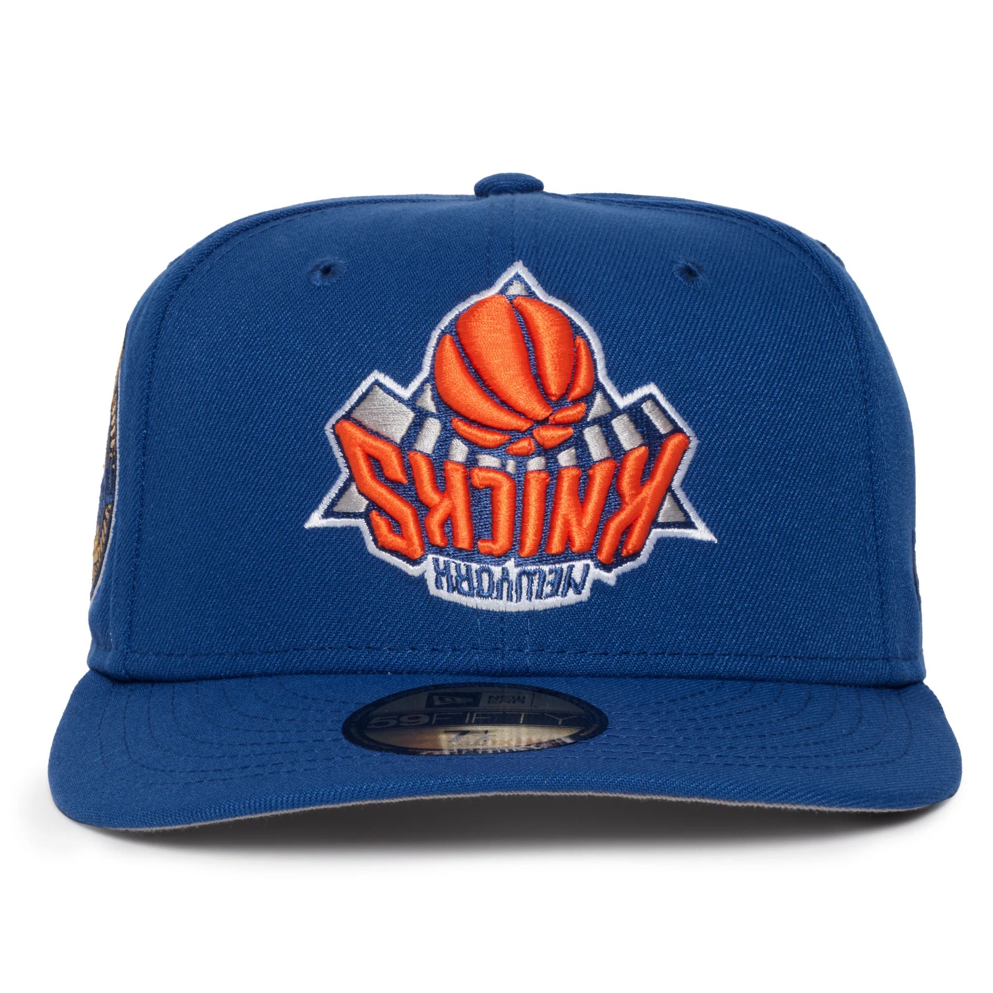 New York Knicks Blue Upside Down Logo 2x Champs Grey uv - Image 2