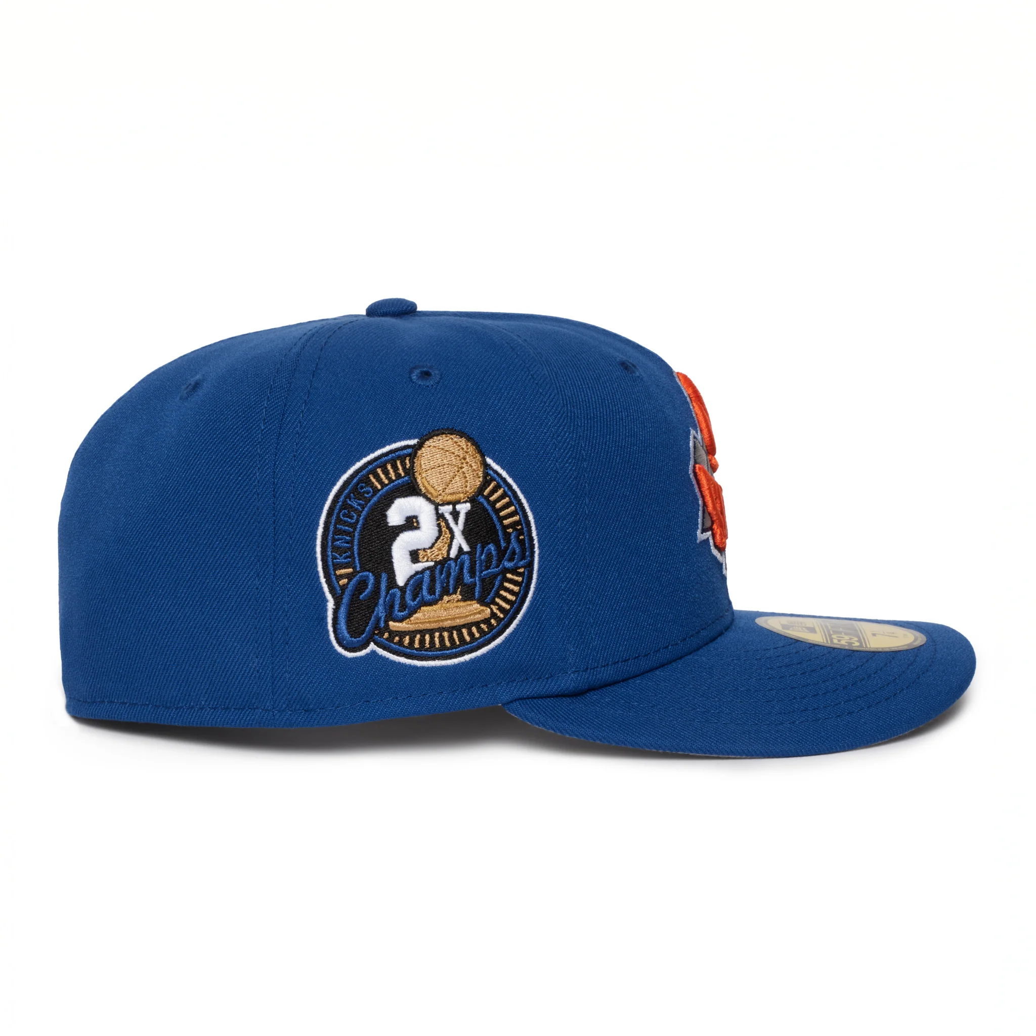 New York Knicks Blue Upside Down Logo 2x Champs Grey uv - Image 3