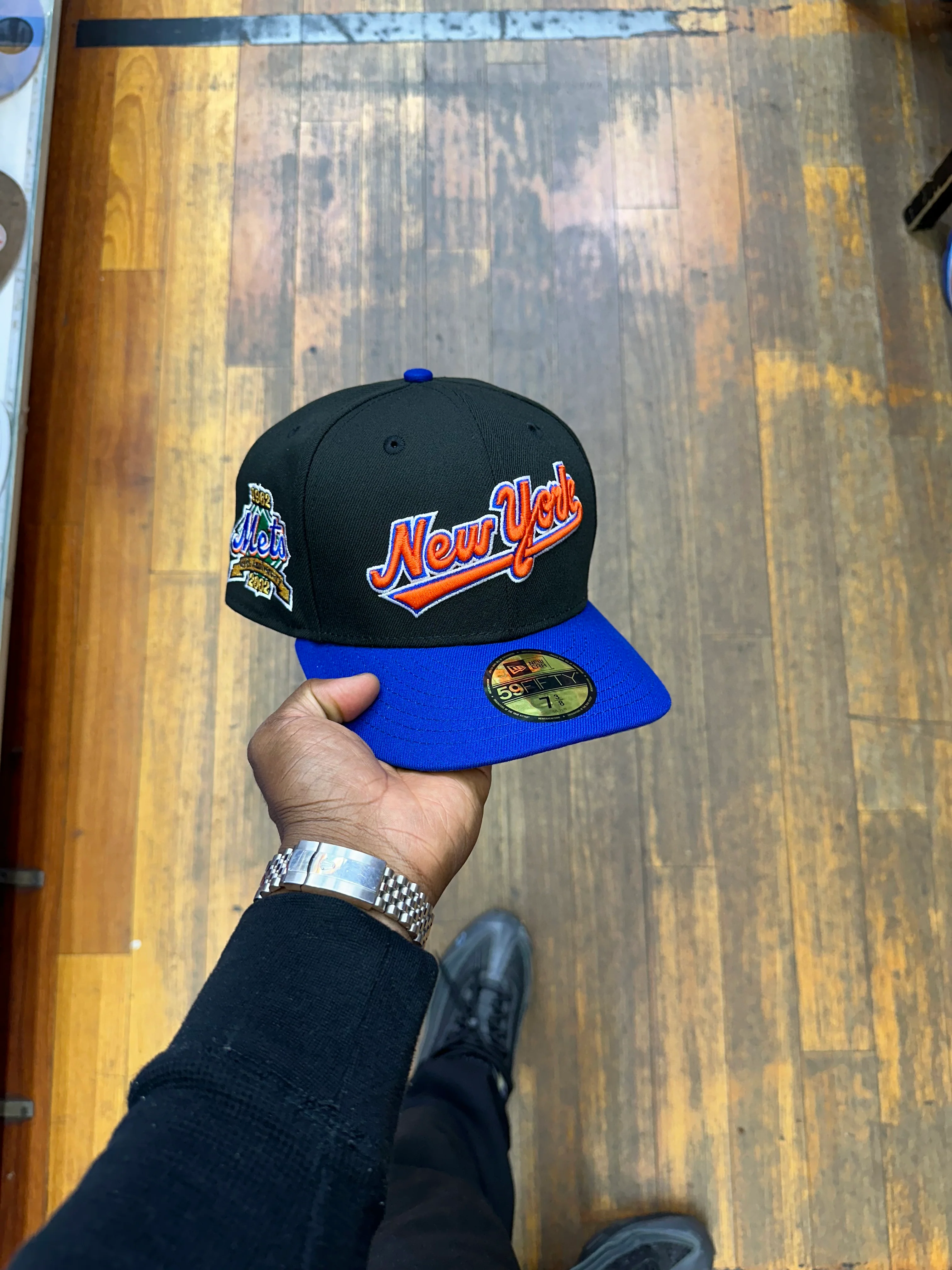 New York Mets Black and Royal Blue Script Logo 1962 Anniversary - Image 5