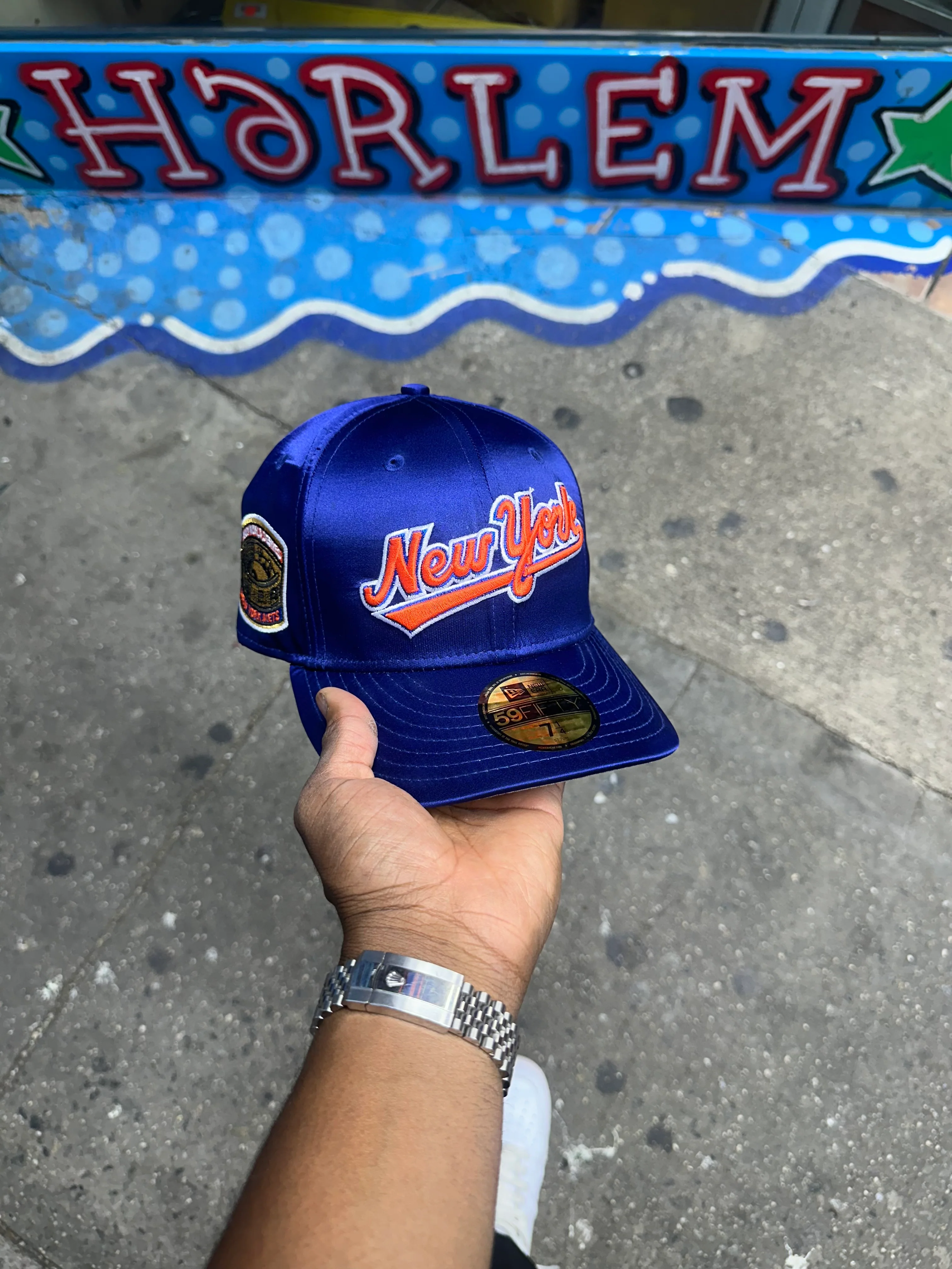New York Mets Script All Satin Royal Blue 50Th Anniversary - Image 5