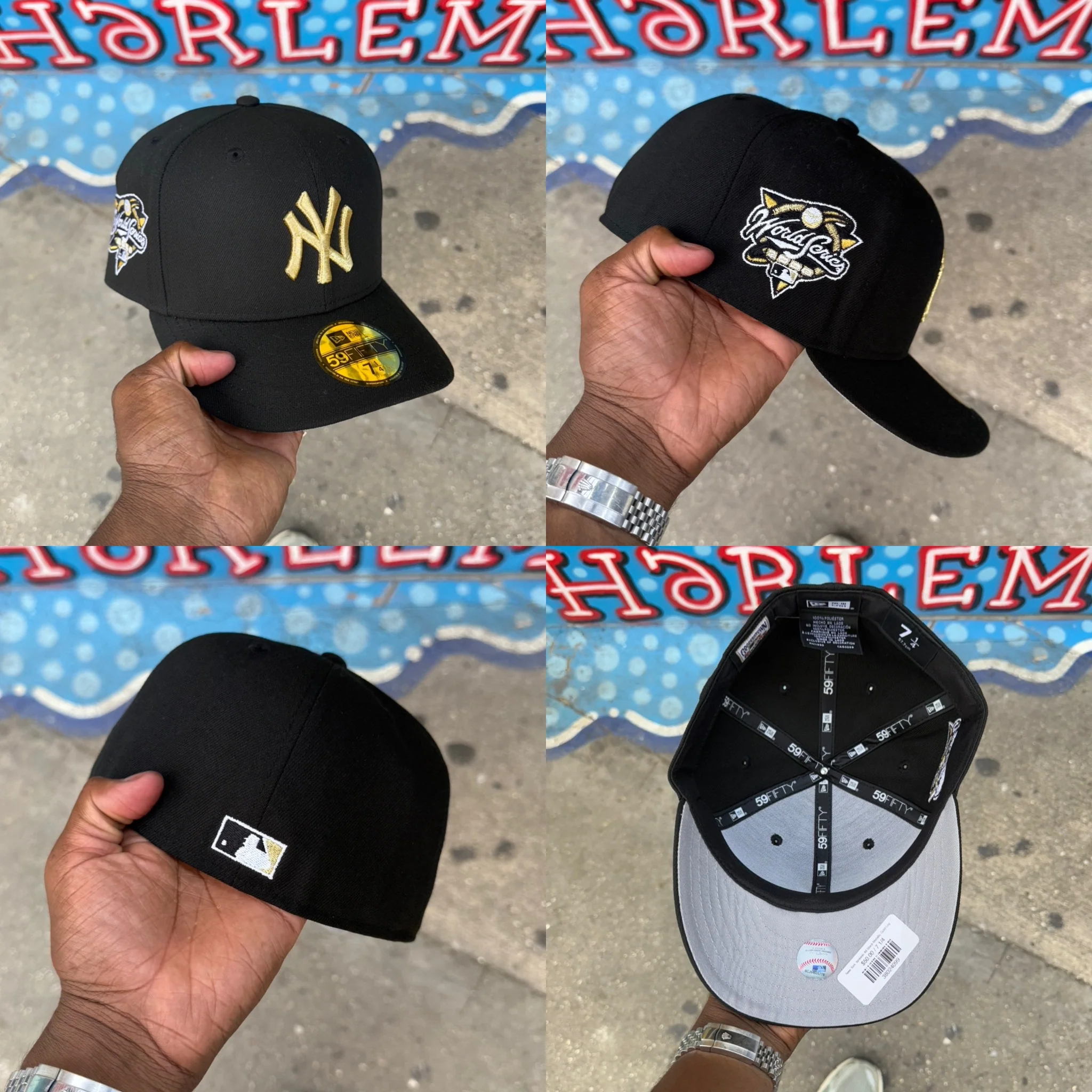 New York Yankees All Black Metallic Gold Logo 2000 WS - Image 8