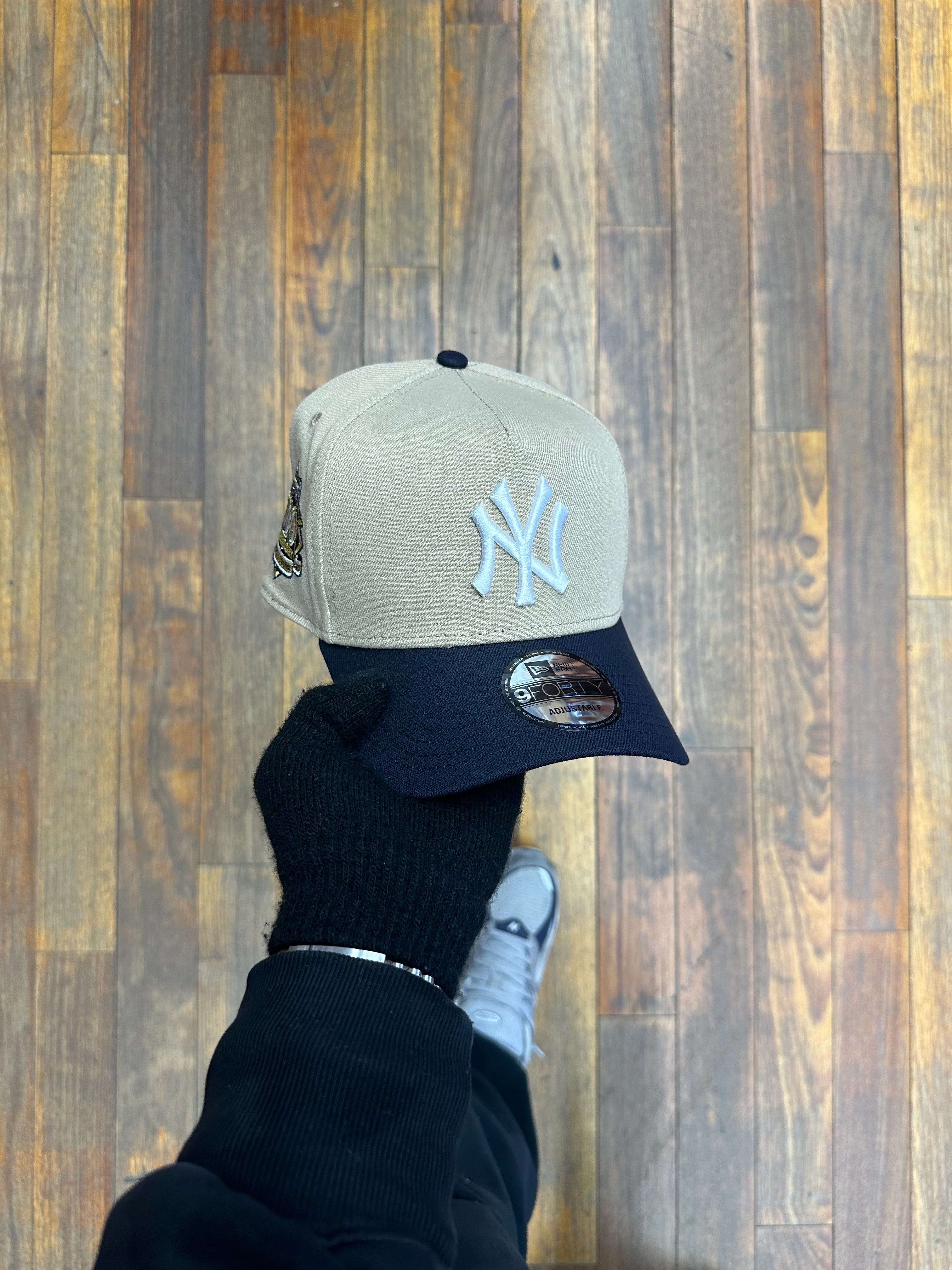 New York Yankees Camel & Navy 940 A-Frame Snap Back 100 Years - Image 3