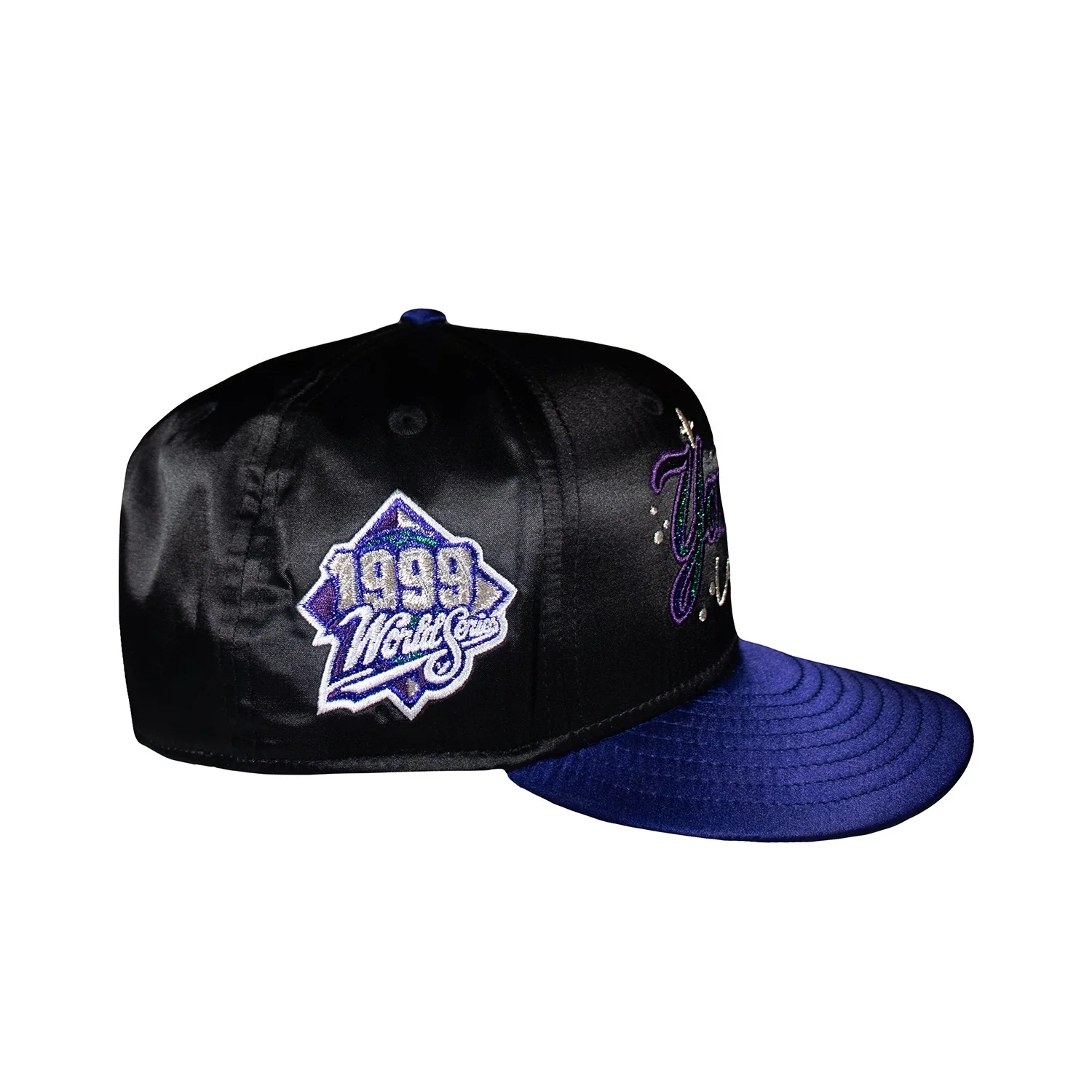 New York Yankees Galaxy Satin Black and Royal Script - Image 4
