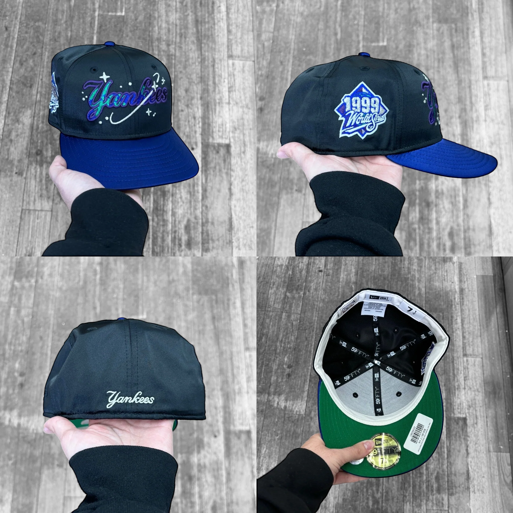 New York Yankees Galaxy Satin Black and Royal Script - Image 7