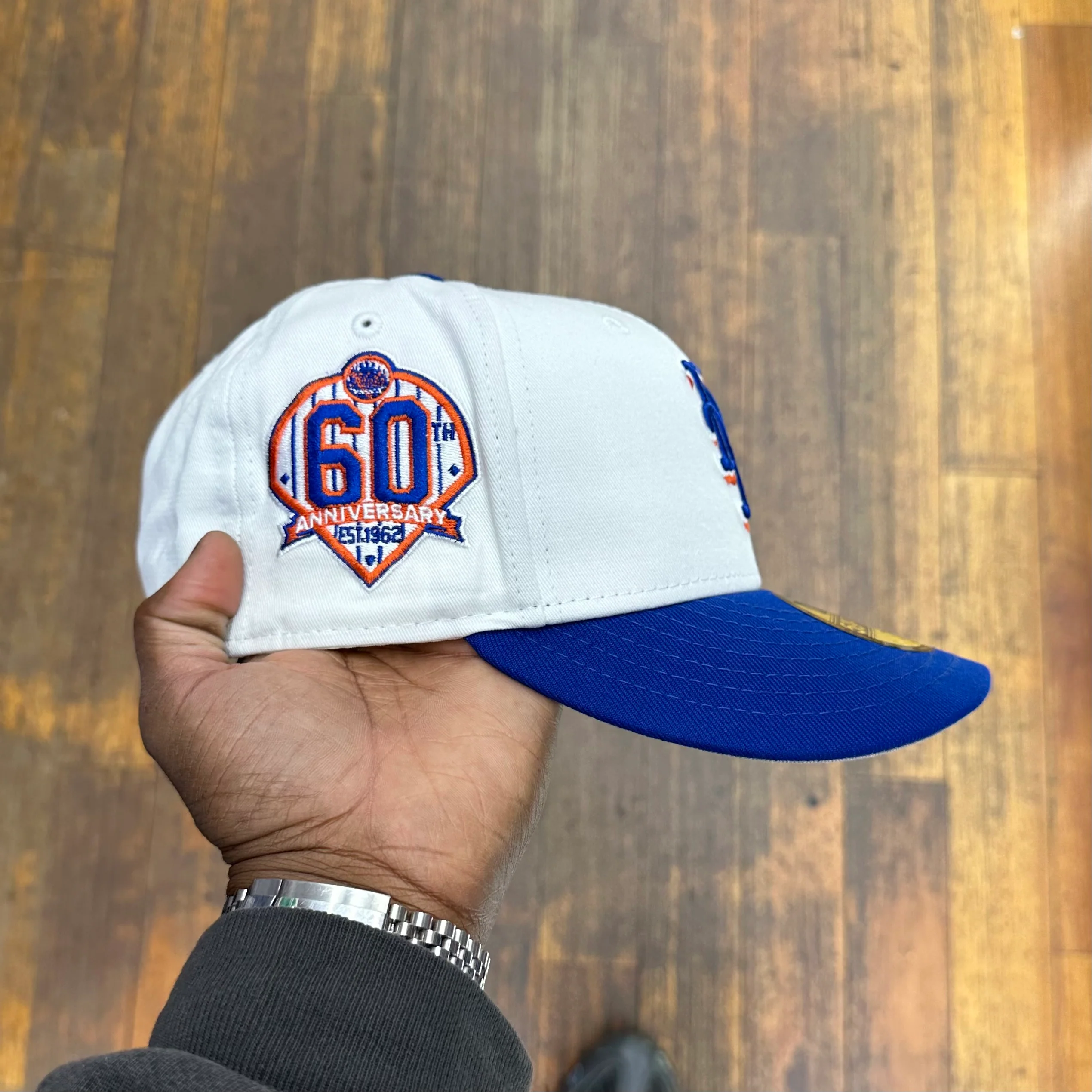 New York Mets White & Royal Blue 5950 Fitted 60th - Image 7