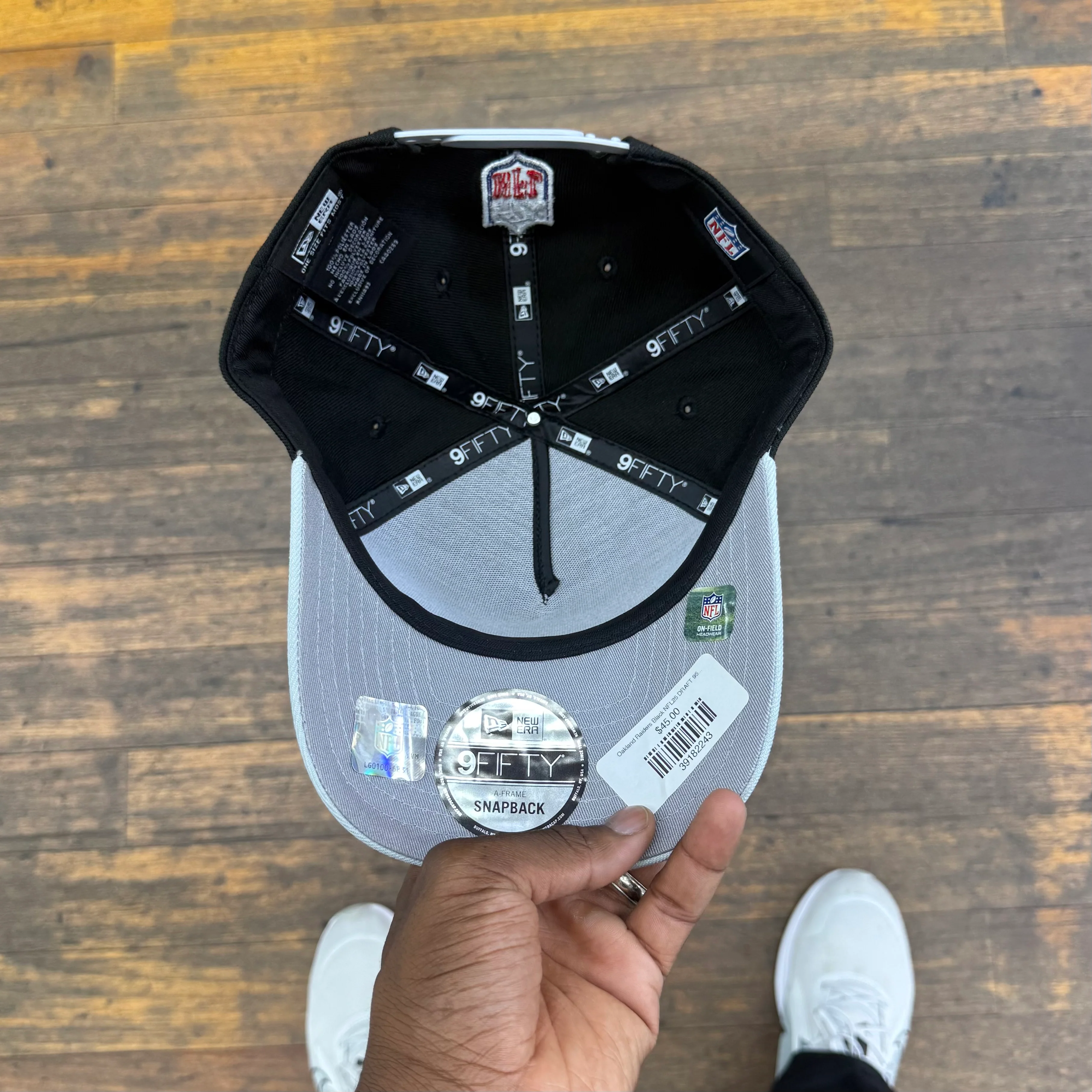 Oakland Raiders Black NFL25 DRAFT 950 AFrame Snap Back - Image 8