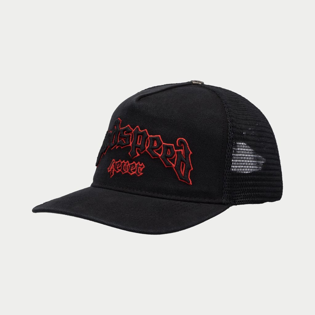 GODSPEED FOREVER TRUCKER HAT (VINTAGE BLACK/RED) - Image 3