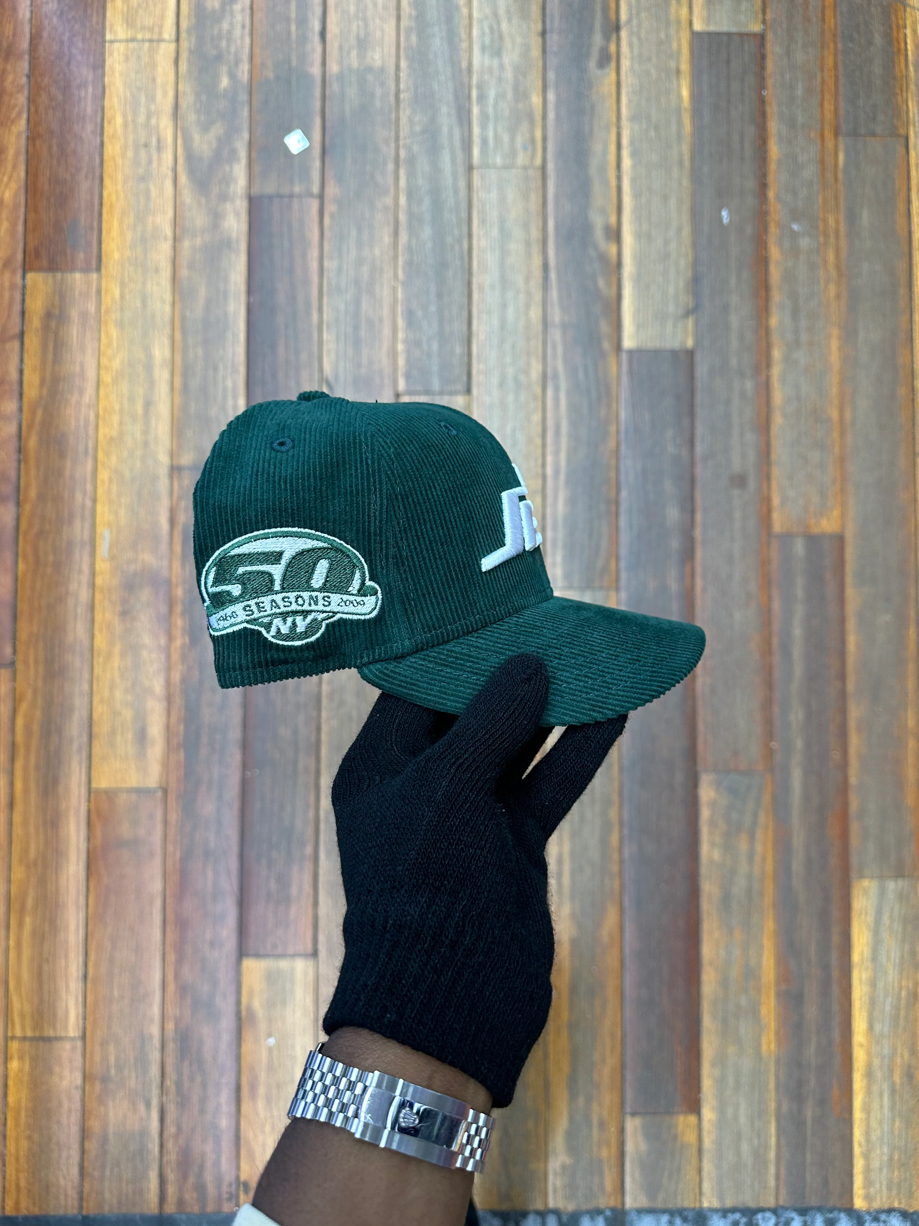 New York Jets Dark Green Corduroy 50th Anniversary 5950 Fitted - Image 4
