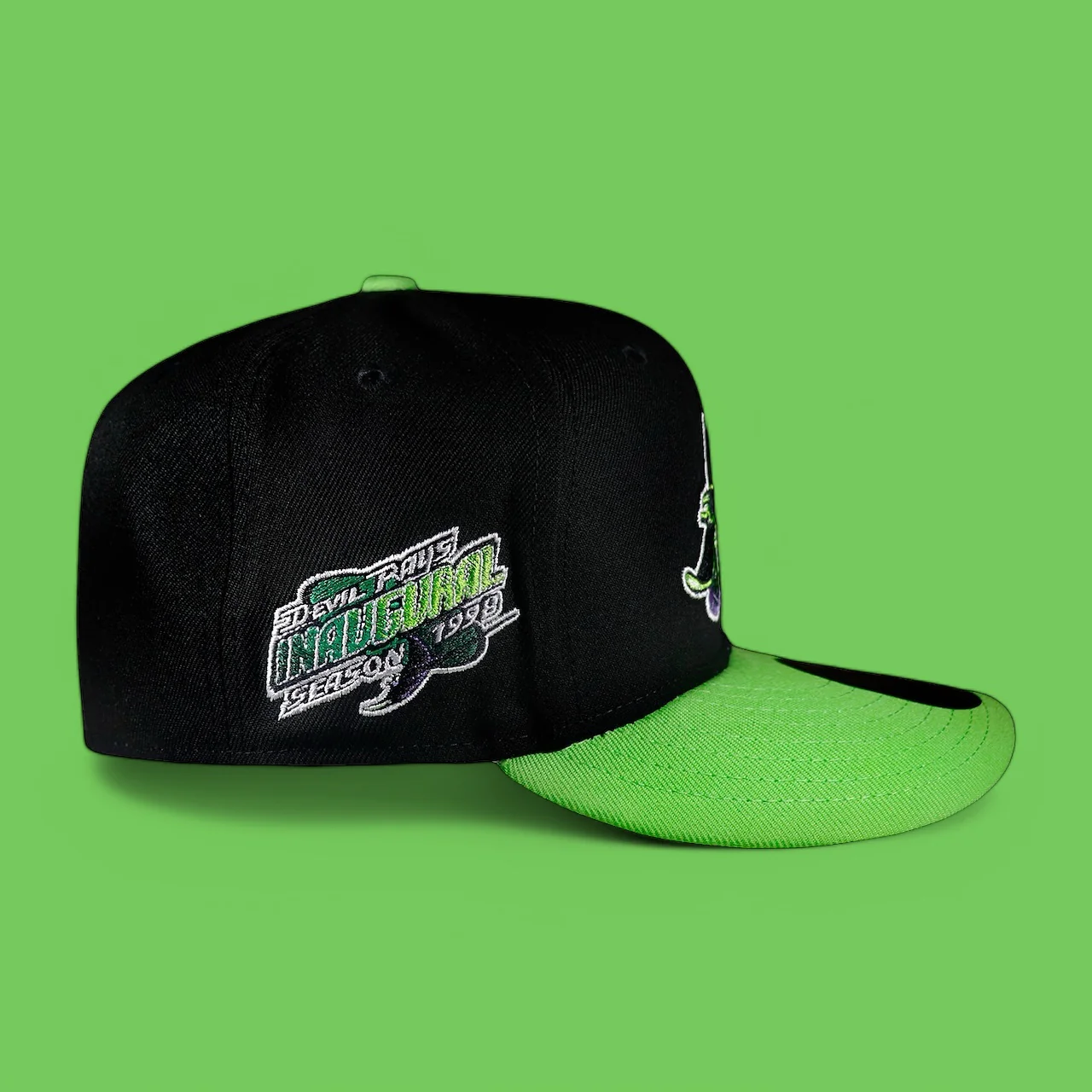 Tampa Bay Rays Black and Lime Green 98 Inaugural - Image 3