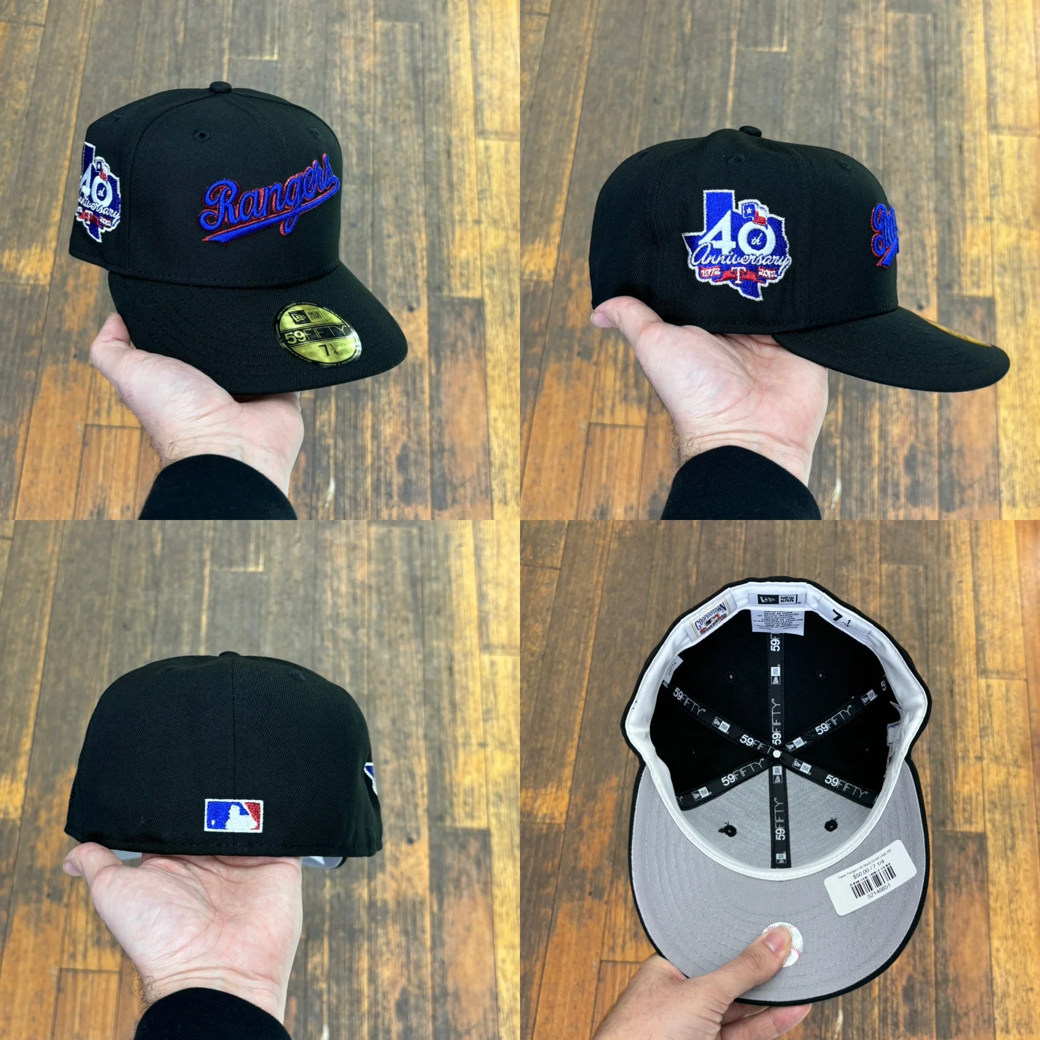 Texas Rangers All Black Script Logo 40th Anniversary - Image 2