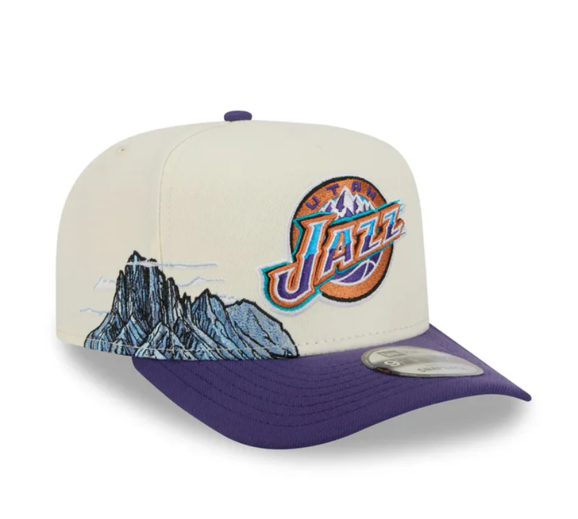 Utah Jazz HWC Chrome White 9FIFTY A-Frame Snapback
